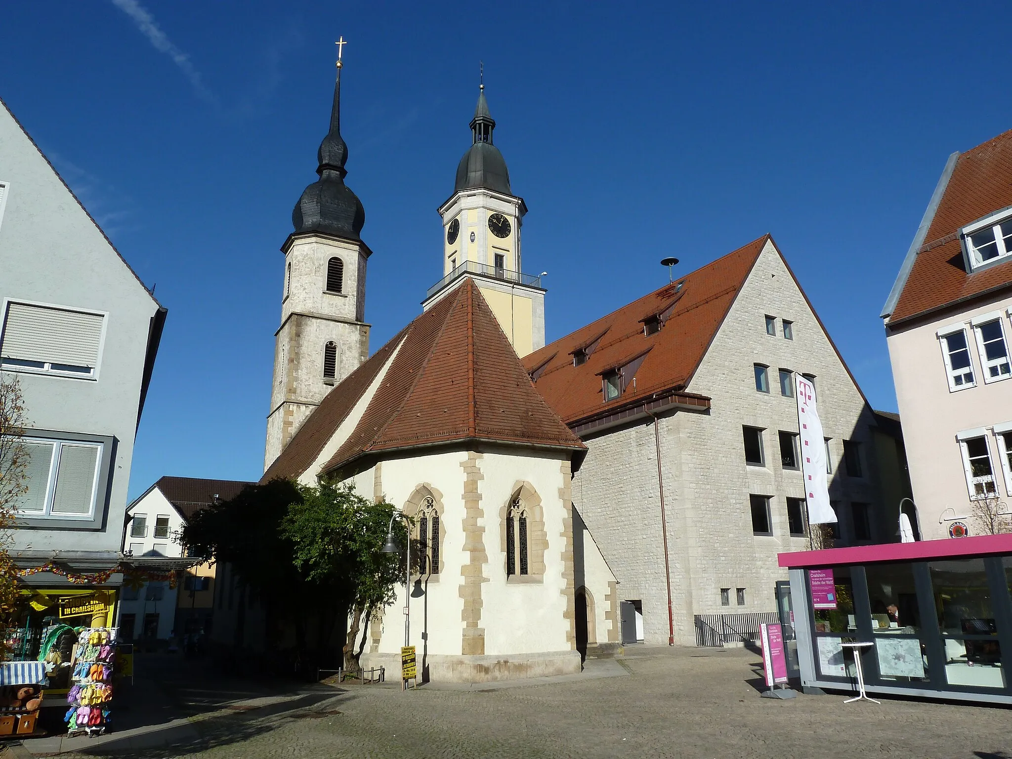 Photo showing: Crailsheim: Liebfrauenkapelle und Rathaus aus der Ratsgasse aufgenommen