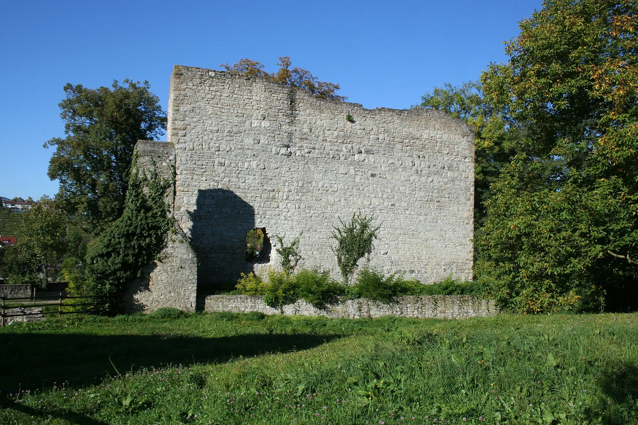 Photo showing: Castle Hofen ruin, part of the shield wall, Stuttgart-Hofen, Germany