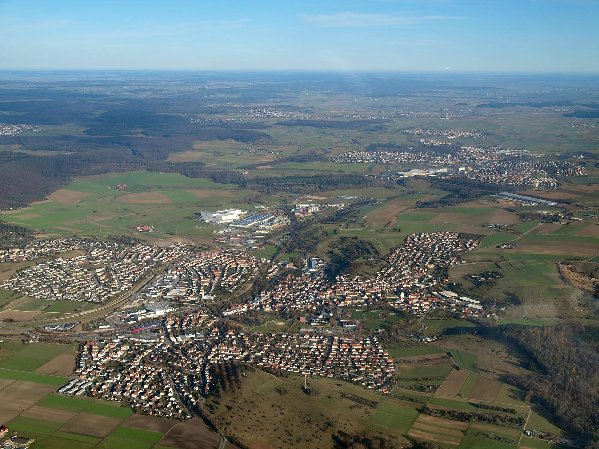 Photo showing: aerial view of Herbrechtingen, Germany
