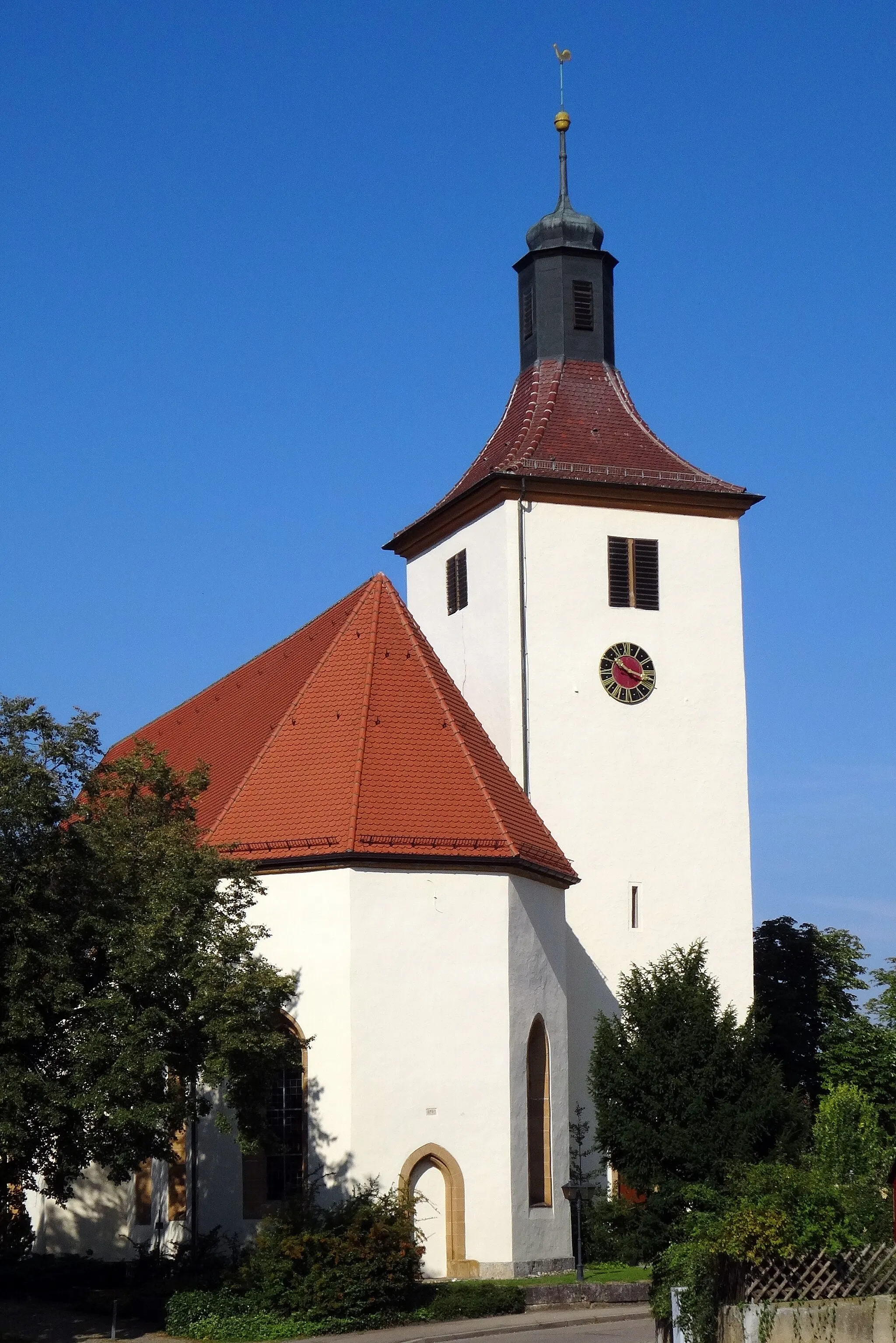 Photo showing: Quirinuskirche Essingen, erbaut zw. 1512 und 1517. Turm 13. Jahrhundert