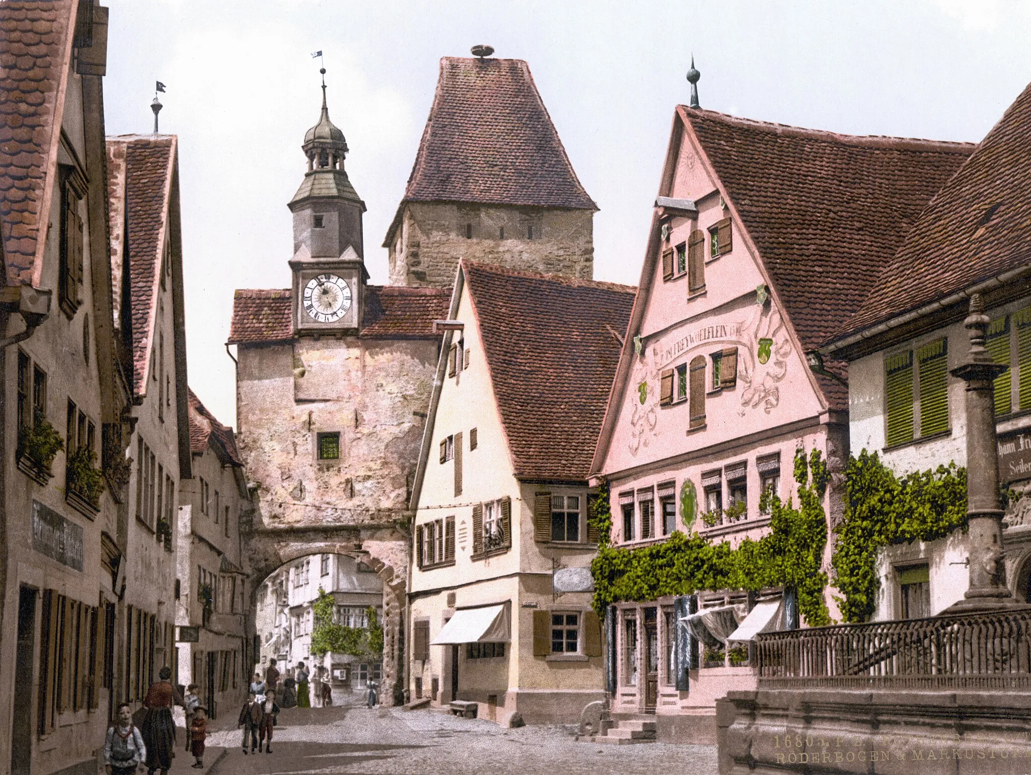 Photo showing: Roderbogen Markustor Rothenburg um 1900