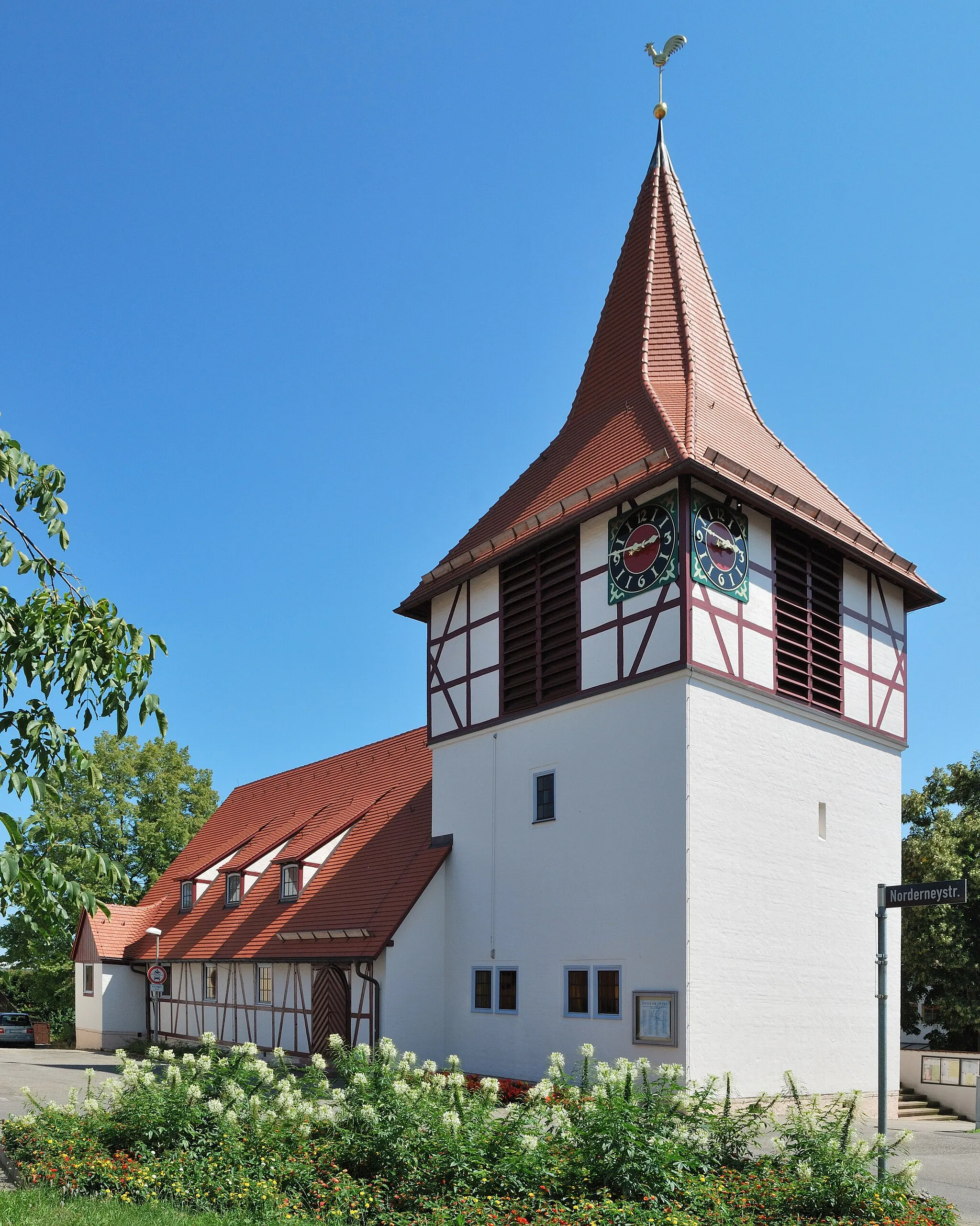 Photo showing: The protestant St. Michael church in Neuwirtshaus, a district of Stuttgart in Germany.