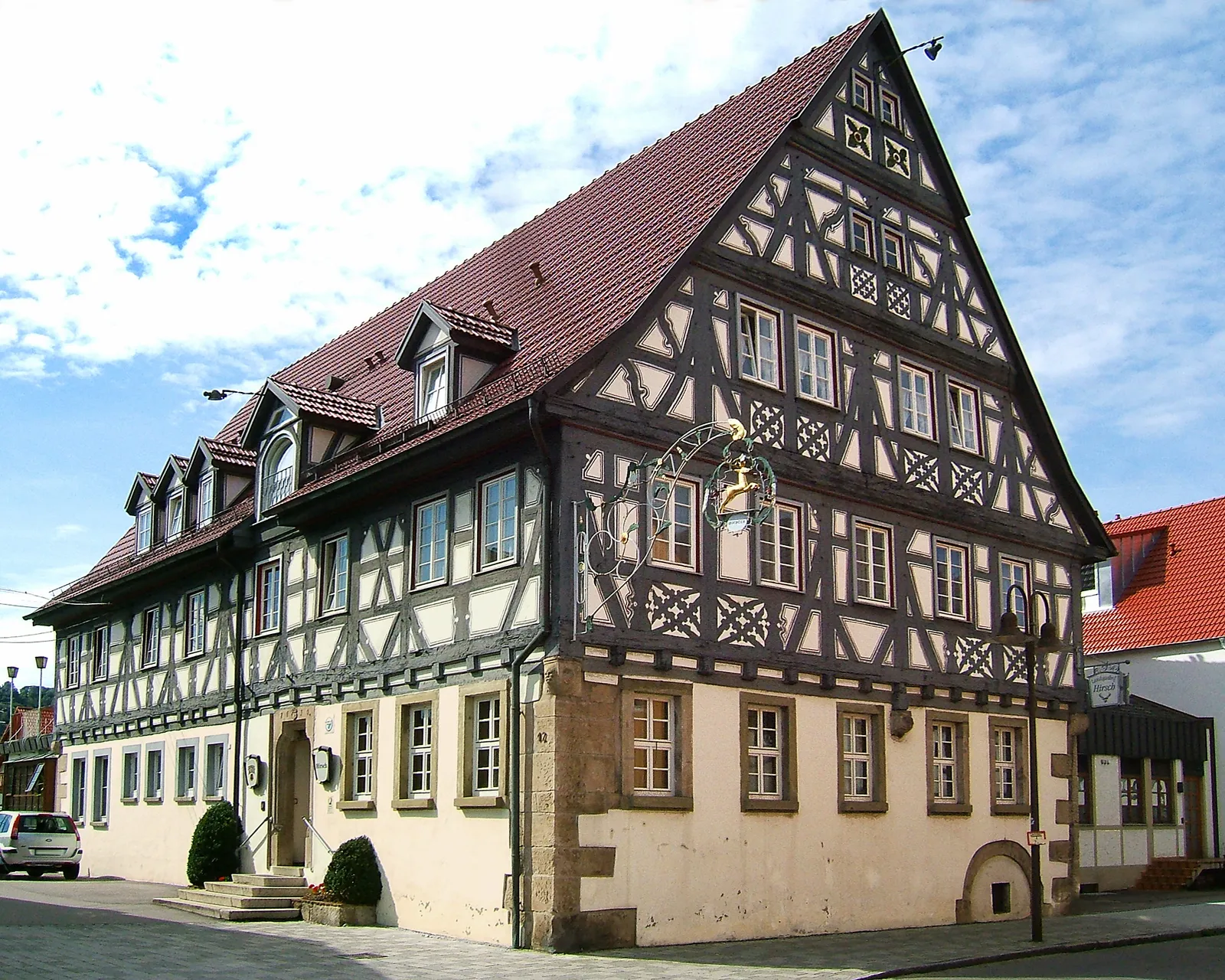 Photo showing: Fachwerkhaus Gasthof „Hirsch“ im Ortsteil Grunbach von Remshalden