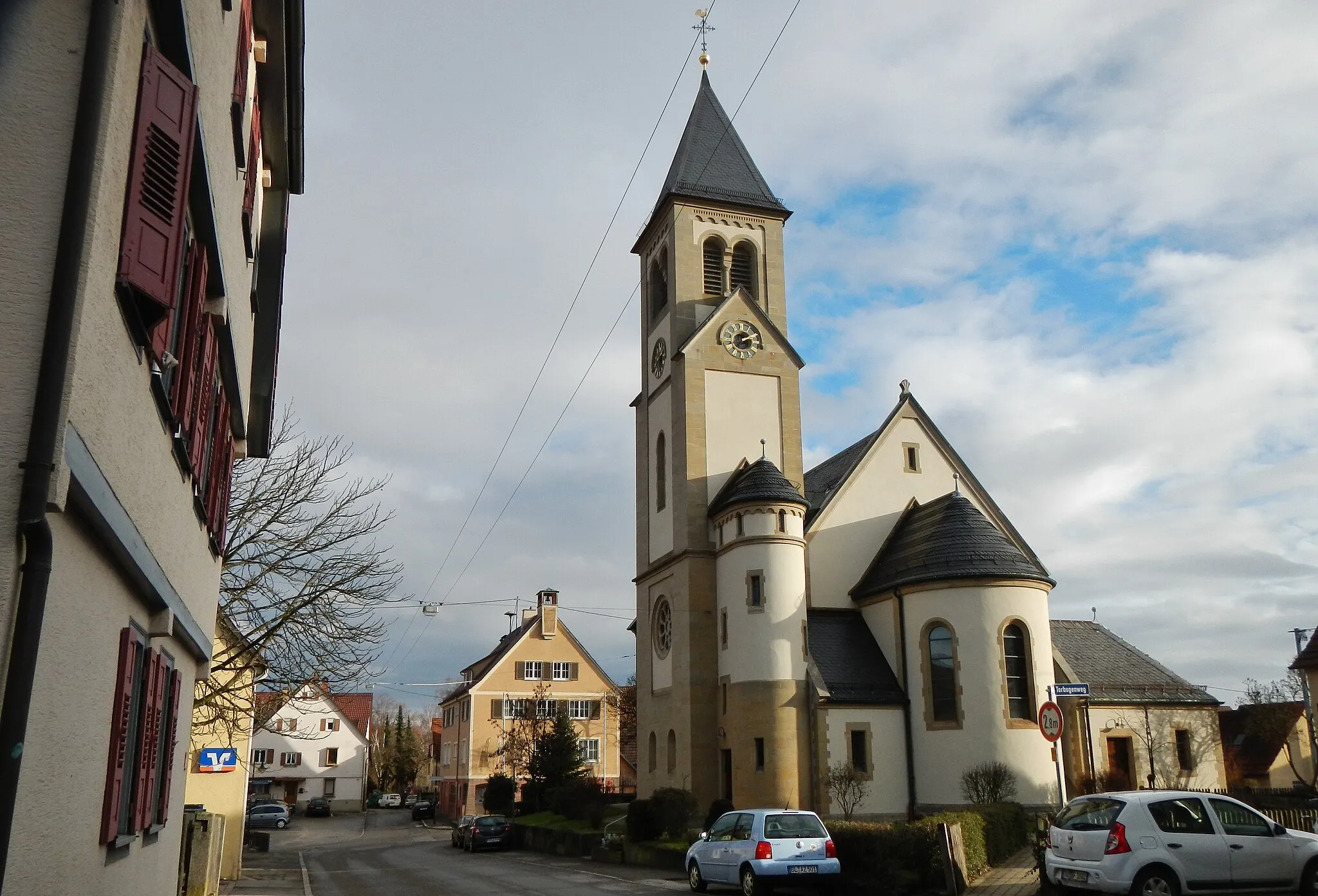 Photo showing: Evangelische Kirche in Hagelloch: erbaut 1903-1904, neoromanischer Stil