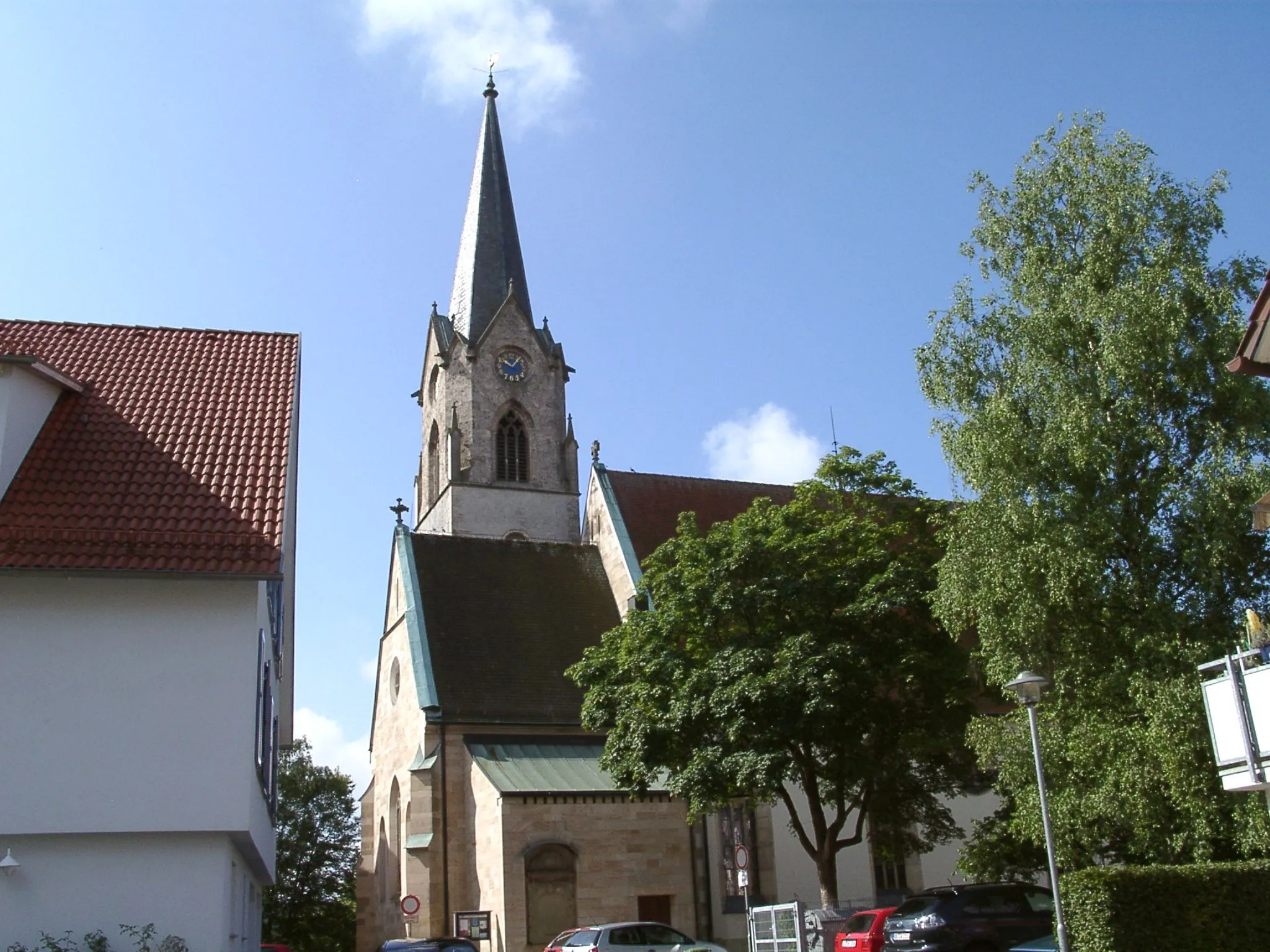 Photo showing: North side of the evangelical village church of Lustnau, a district of Tübingen in the German state of Baden-Württemberg.