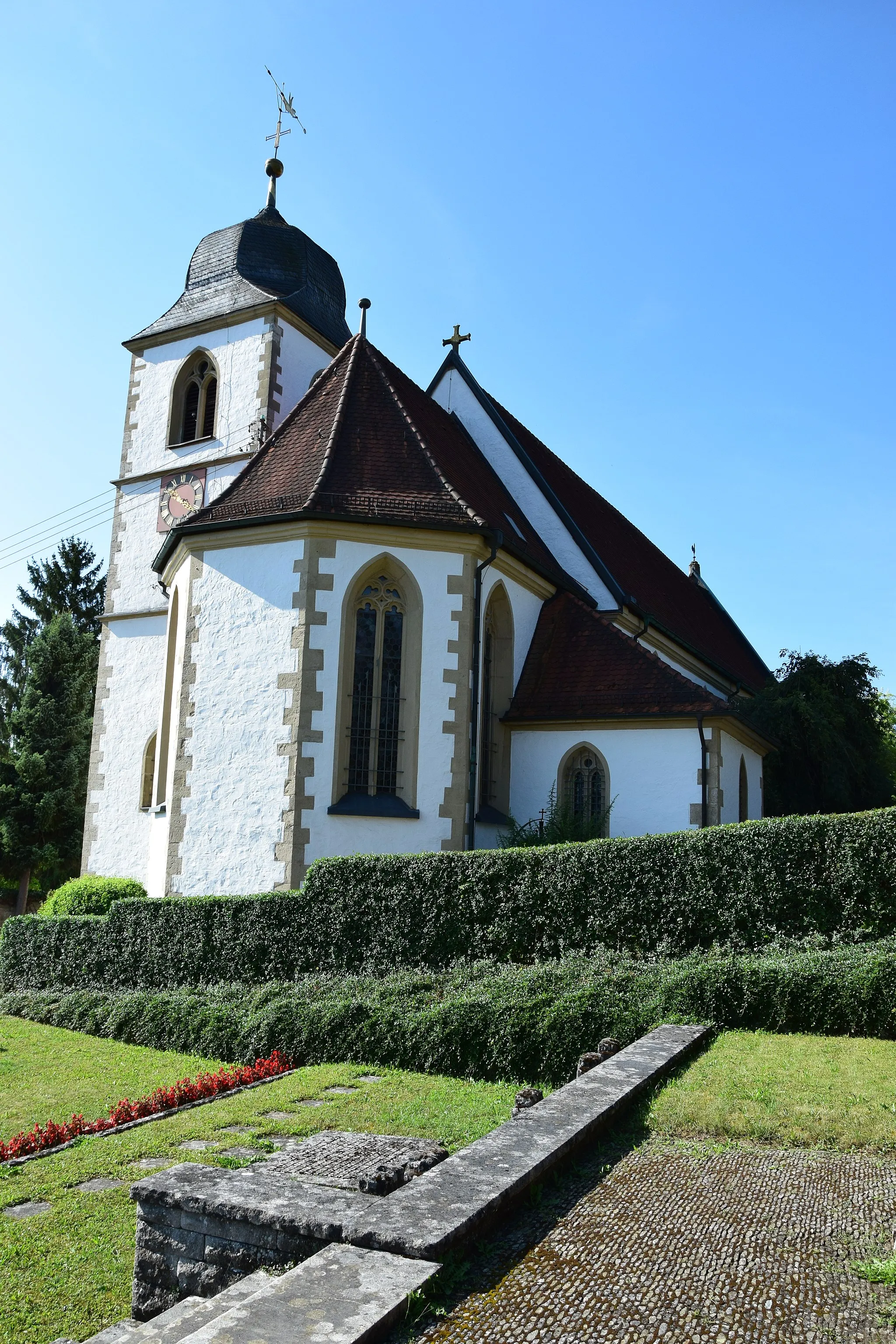 Photo showing: Kirche Mariä Krönung im Ortsteil Stuppach der Stadt Bad Mergentheim im Main-Tauber-Kreis, Deutschland. Im Innern der Kirche befindet sich das Gemälde "Stuppacher Madonna".