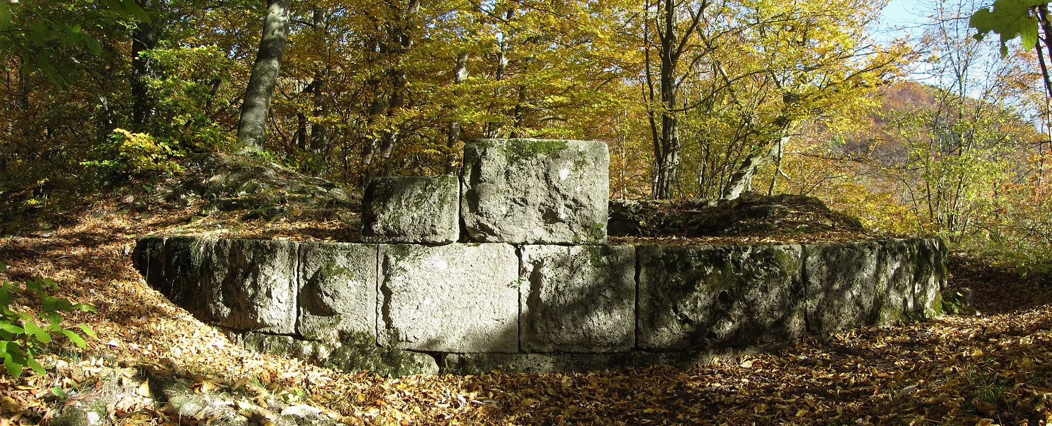 Photo showing: Grundmauern des Bergfrieds der Burgruine Granegg