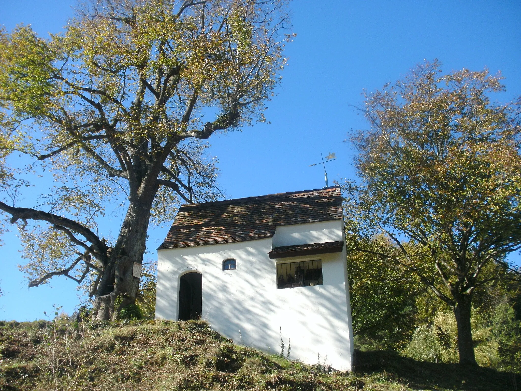 Photo showing: Reiterleskapelle (build 1714) near Tannweiler, Waldstetten (Ostalbkreis), Germany