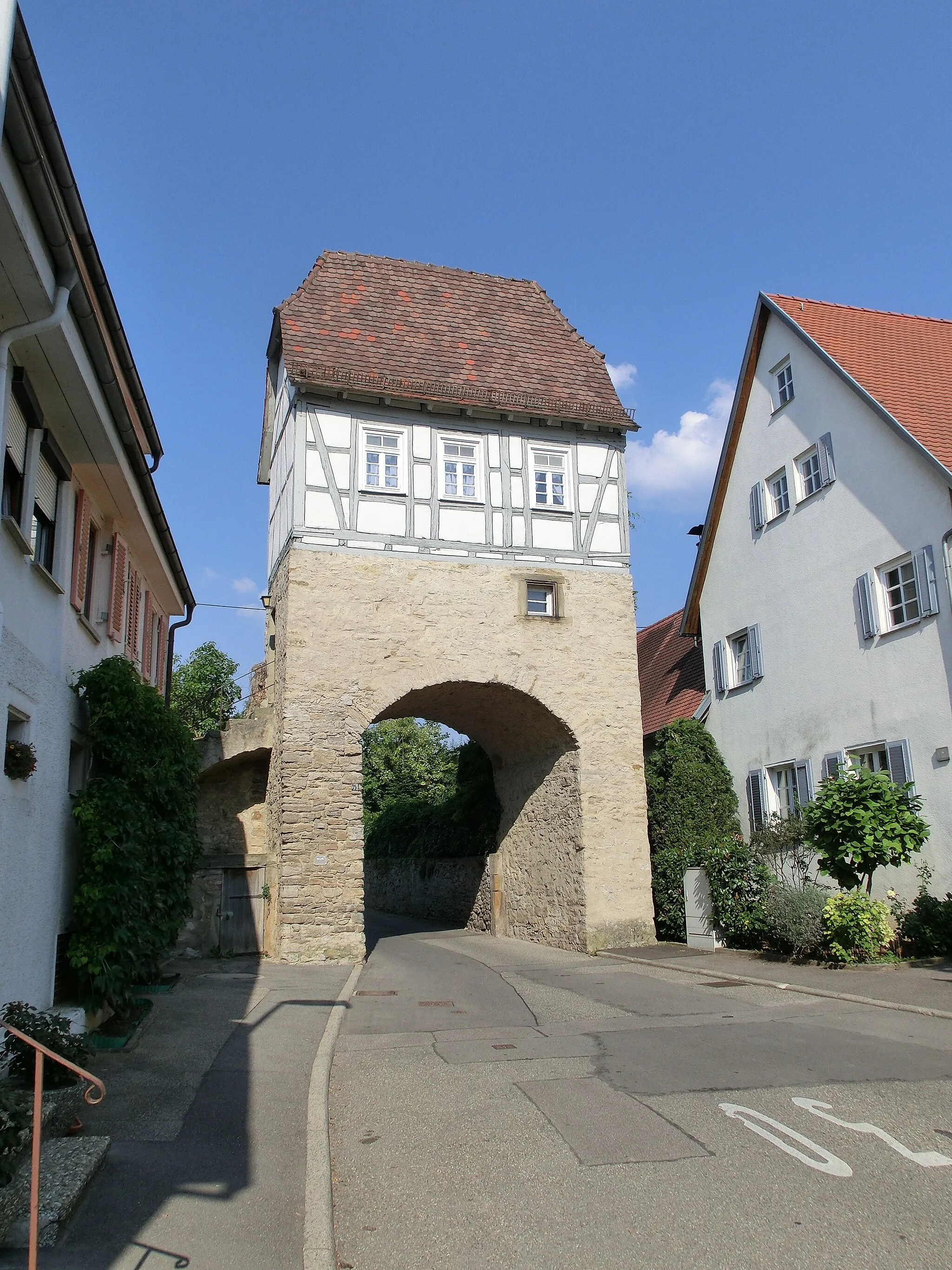 Photo showing: The Neckartor (translation: "Neckar gate") in Kirchheim am Neckar, Baden-Württemberg.