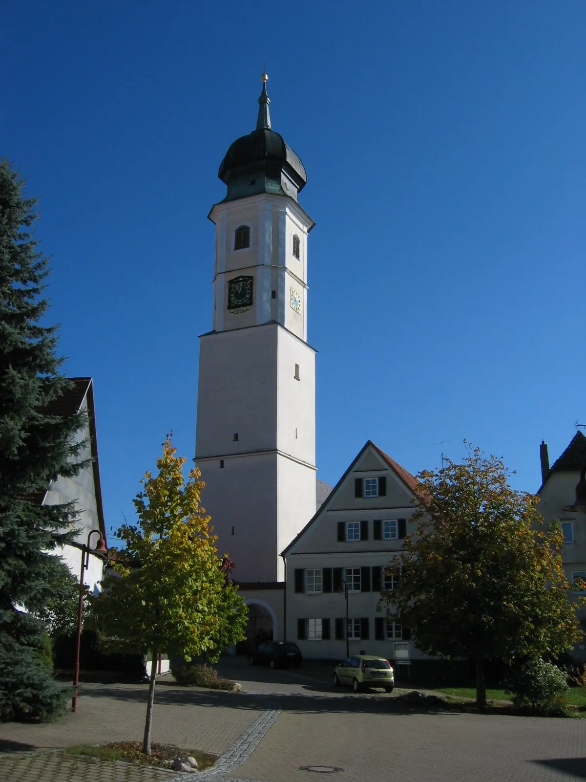 Photo showing: Merklingen, Alb-Donau-Kreis: Evangelische Pfarrkirche