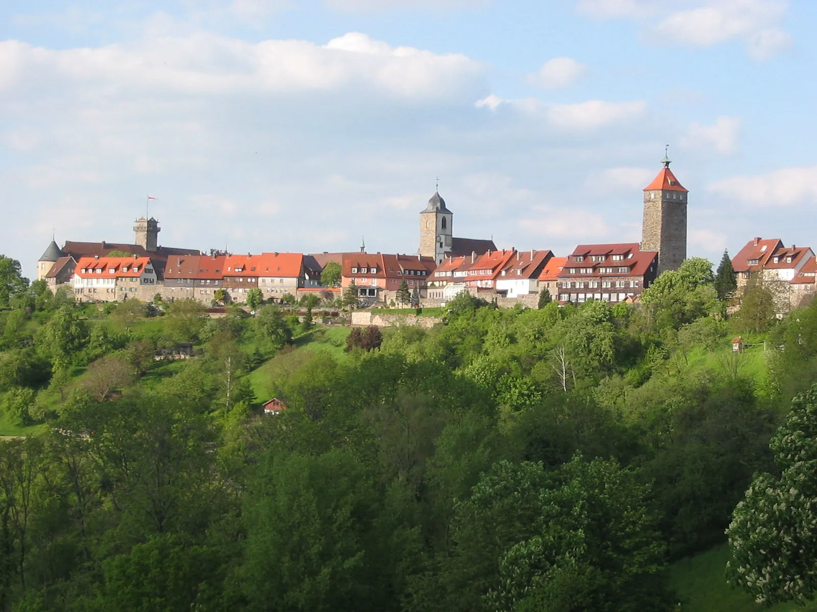 Photo showing: Blick auf den Ortskern von Waldenburg