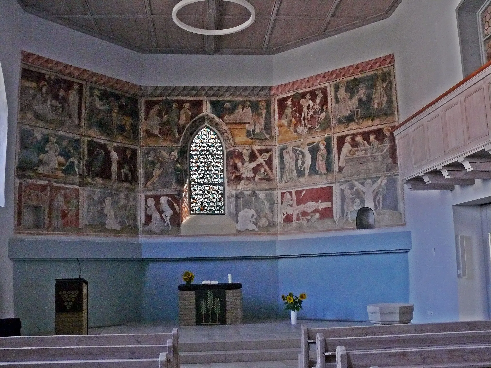 Photo showing: Zell unter Aichelberg: Martinskirche, Fresken um 1430 (Ostwand)