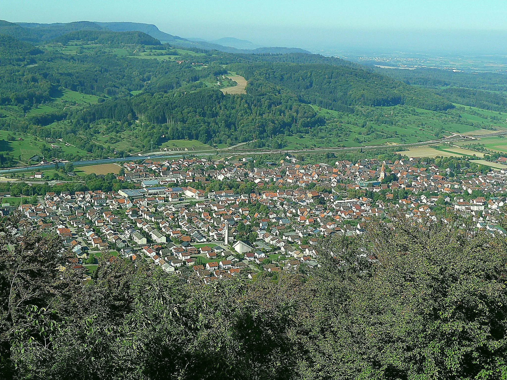 Photo showing: Blick auf Gingen an der Fils vom Hohenstein