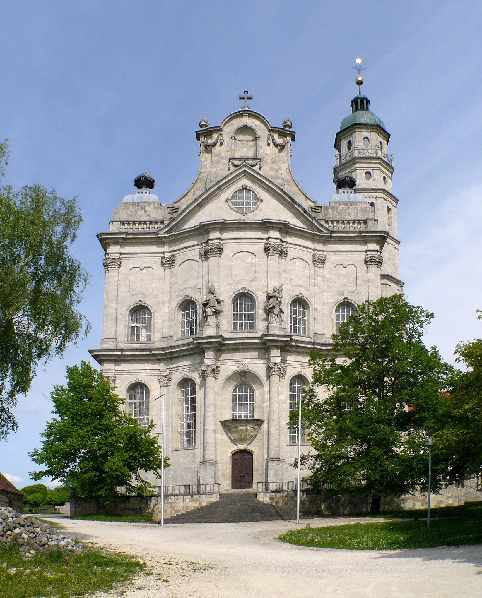 Photo showing: Westansicht der Abteikirche Neresheim