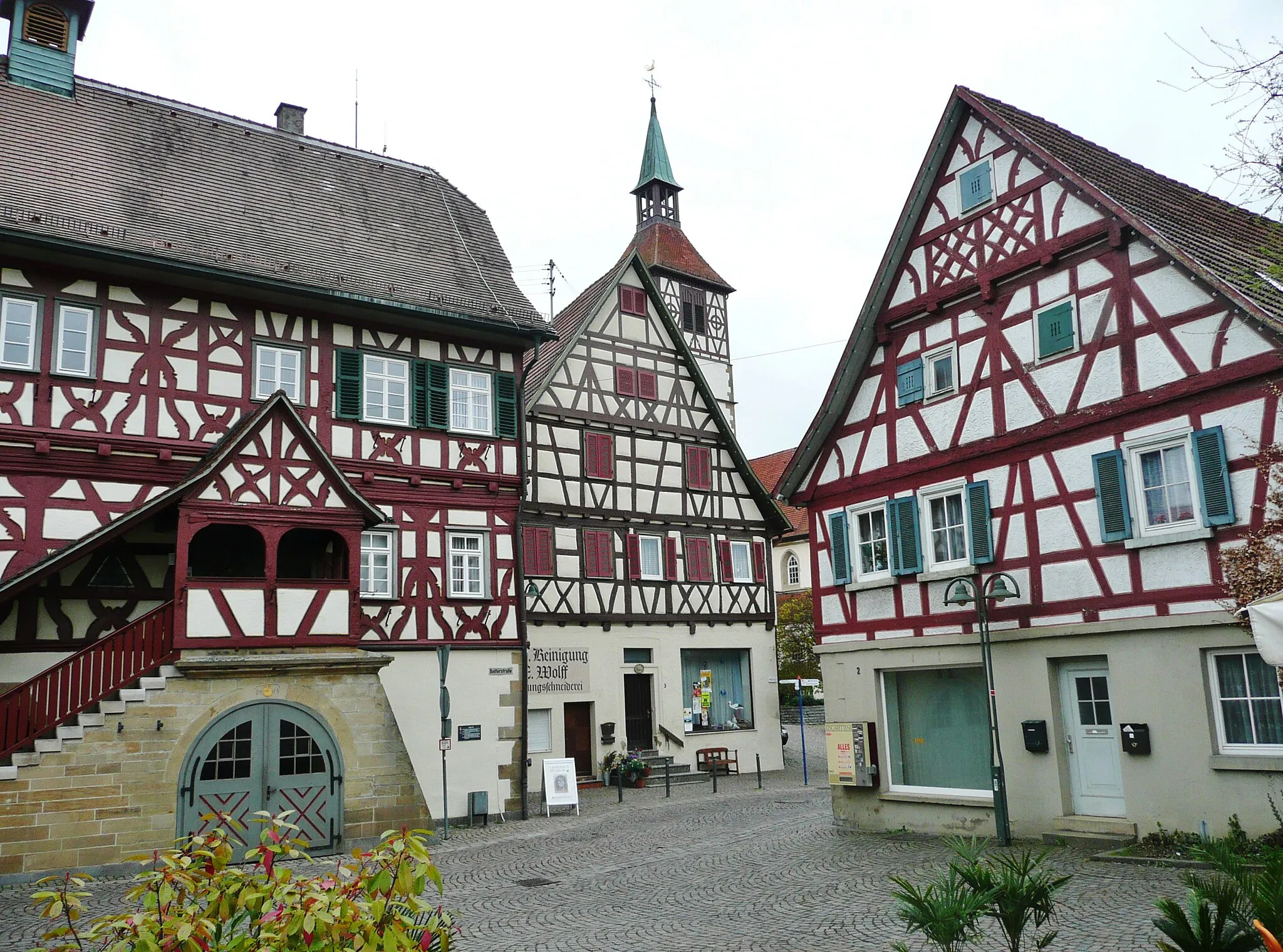 Photo showing: Der Marktplatz in Steinheim an der Murr