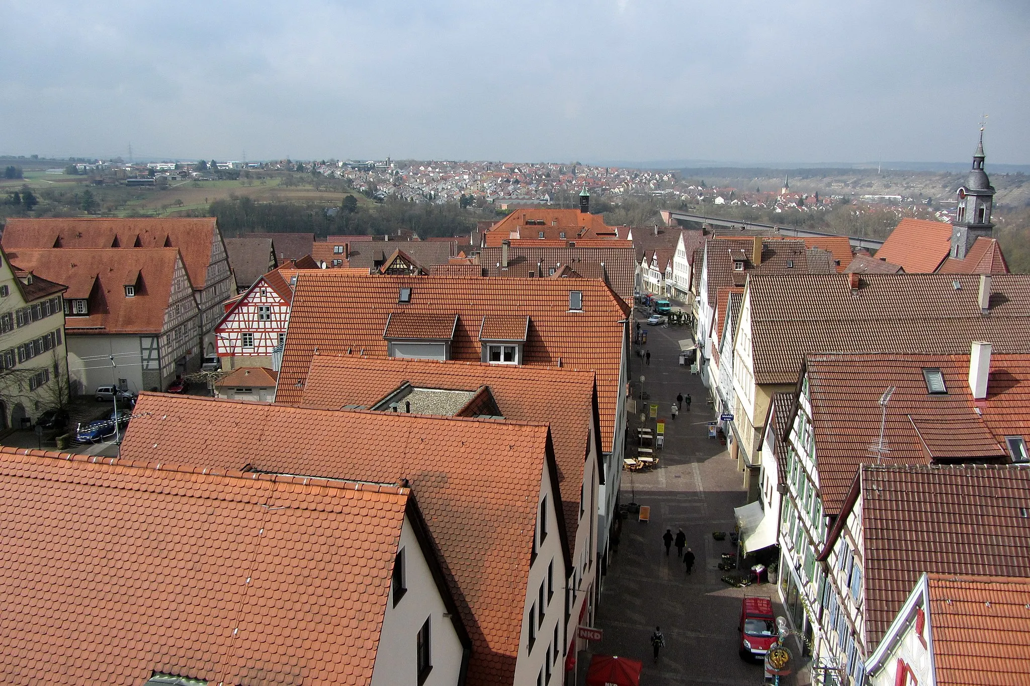 Photo showing: Blick auf die Altstadt von Marbach vom Oberen Torturm.