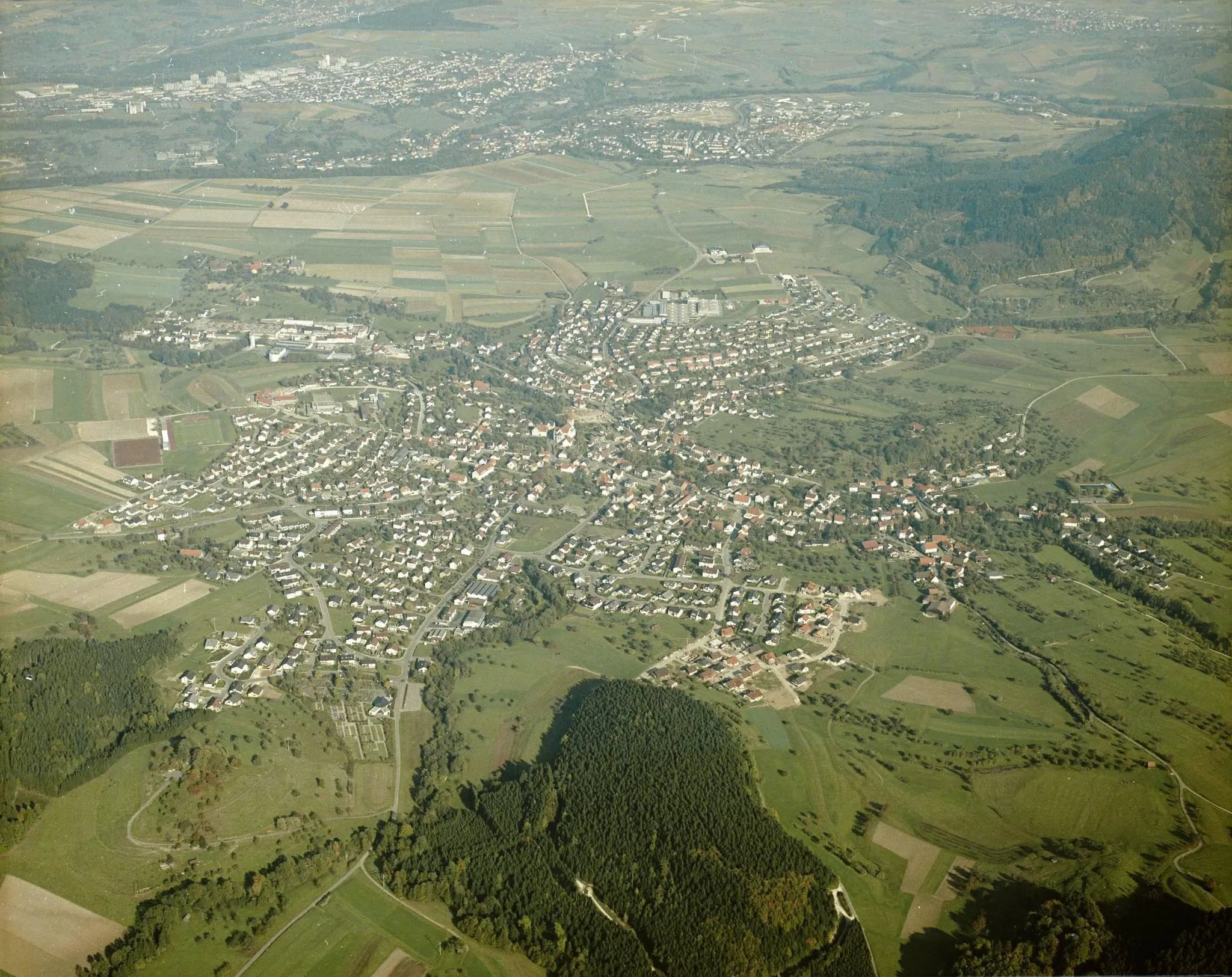 Photo showing: Luftbild von Waldstetten - Staatsarchiv Sigmaringen - Archivalieneinheit N 1/96 T 1 Nr. 584