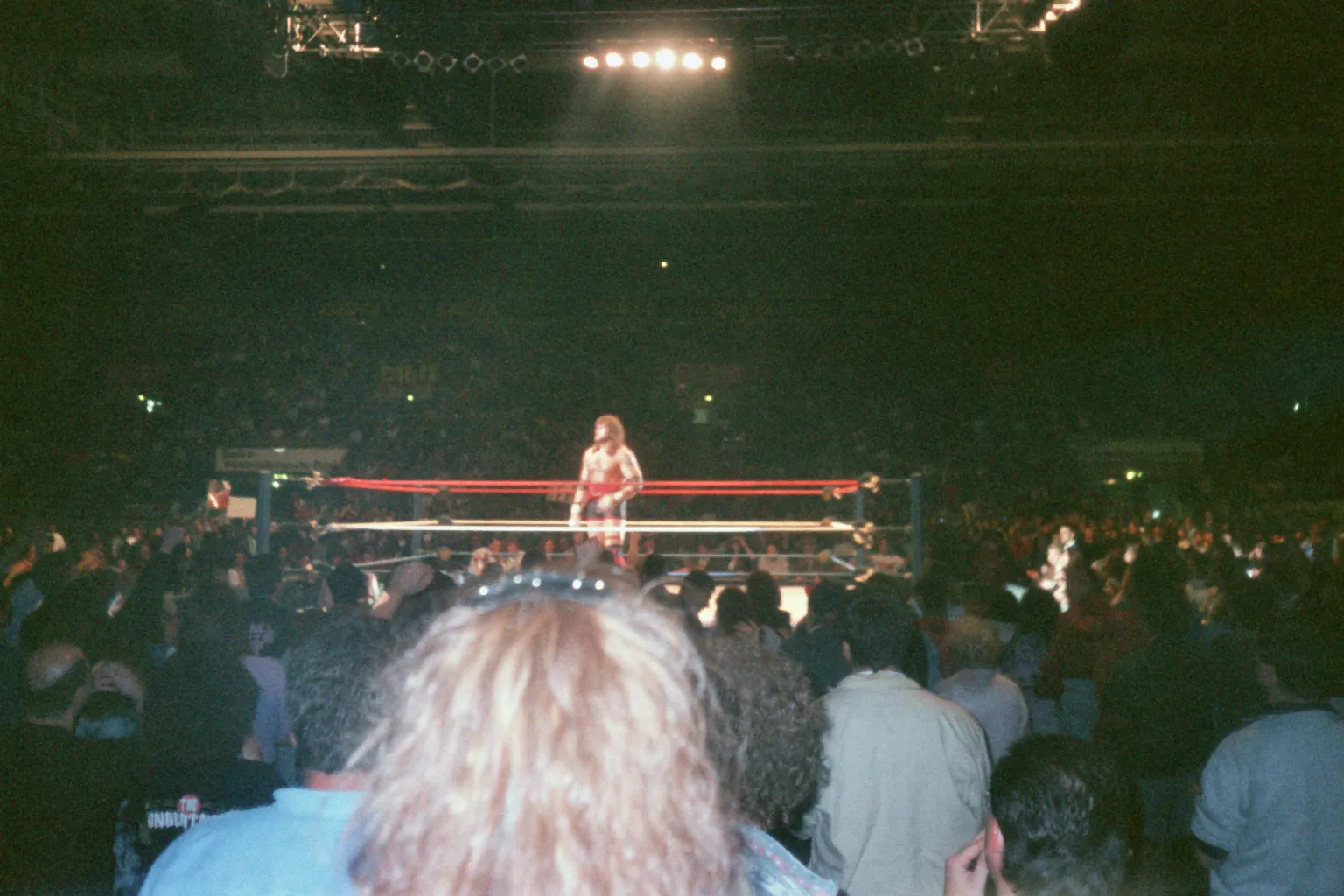 Photo showing: Wrestler Adam Bomb (Bryan Clark) at WWF In High Gear Tour 95 in Stuttgart (Schleyerhalle)