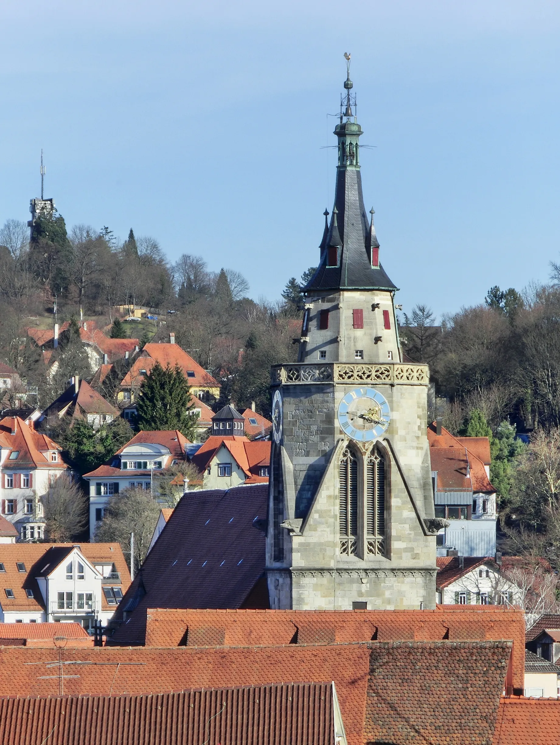 Photo showing: St. George's Collegiate Church in Tübingen, Baden-Württemberg; taken from Hohentübingen castle.