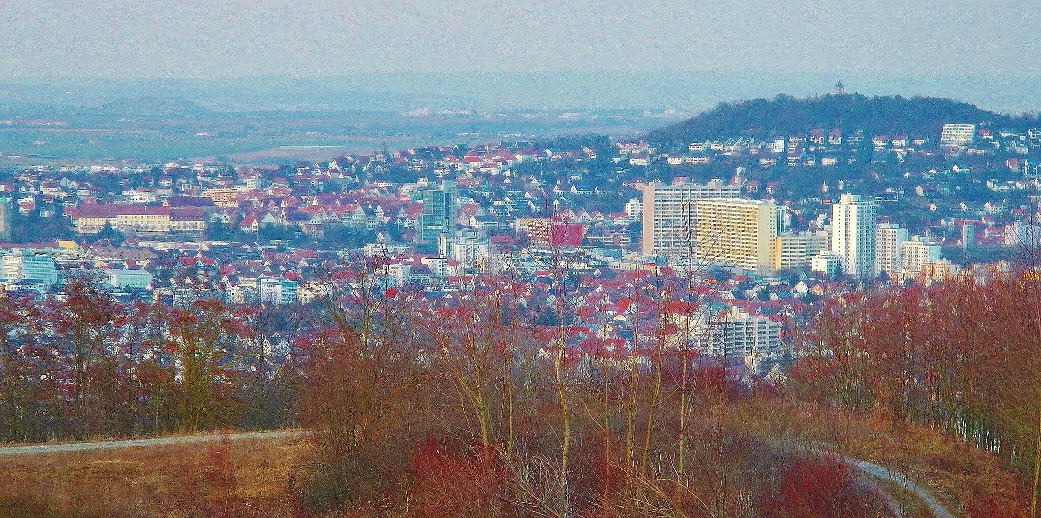Photo showing: Ausblick vom Eltinger Blick (533 m. ü. N. N.) auf Leonberg