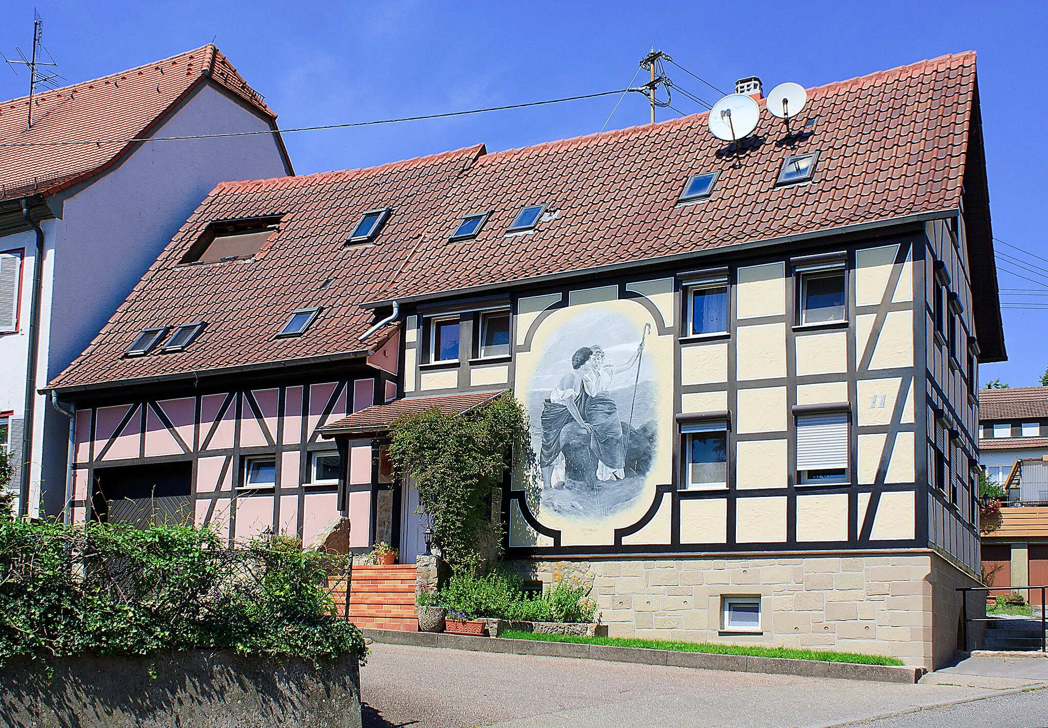 Photo showing: Bitzfeld, renoviertes Fachwerkhaus