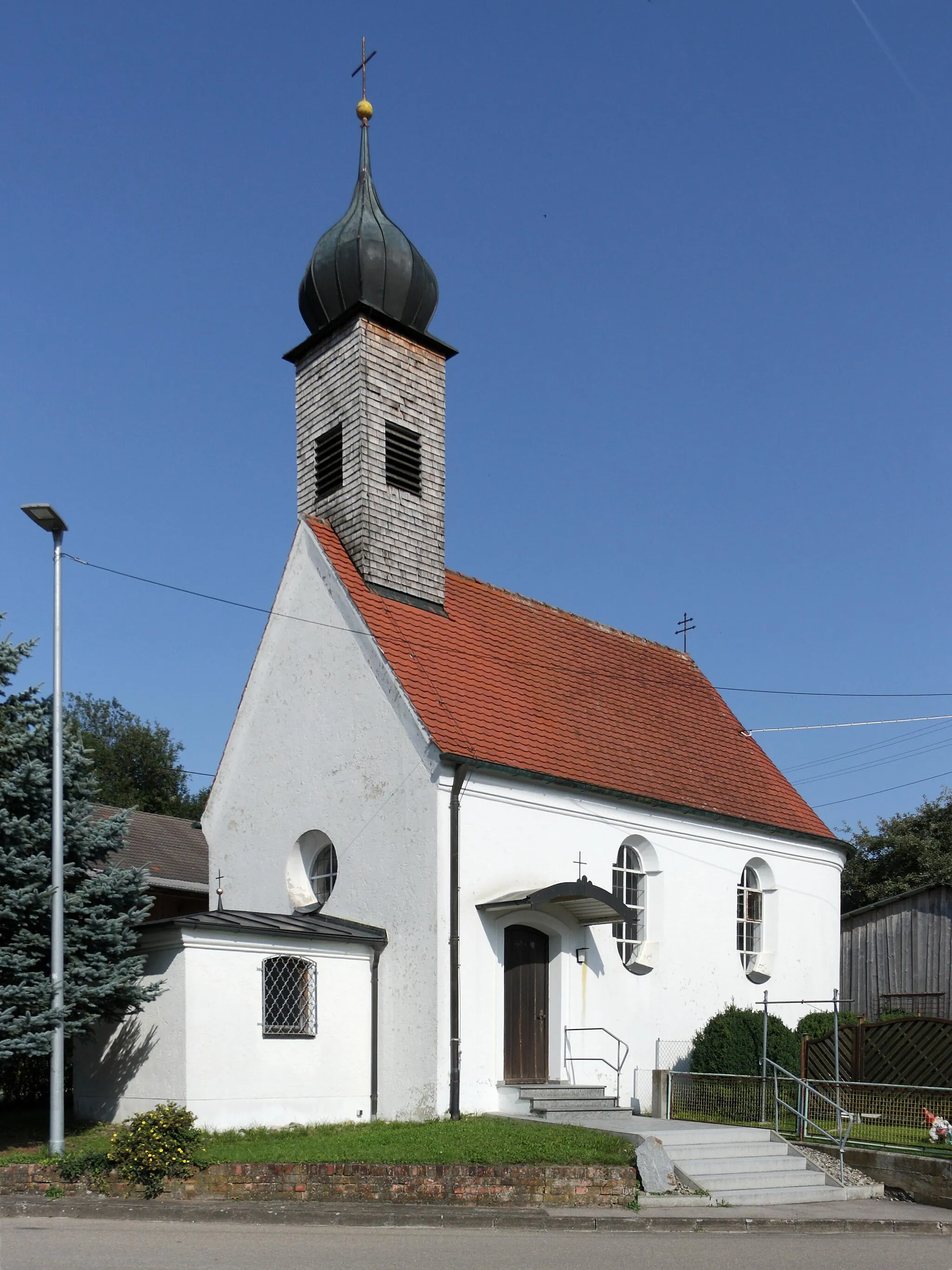 Photo showing: Kapelle St. Wendelin in Goldbach, Gemeinde Kammeltal; Ansicht von Südwesten