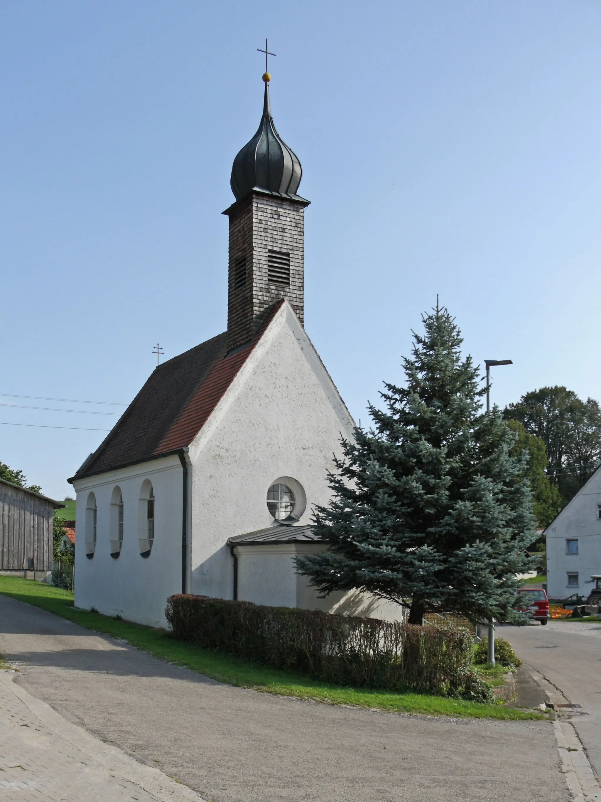 Photo showing: Kapelle St. Wendelin in Goldbach, Gemeinde Kammeltal; Neubau von 1963 nach Vorbild des Vorgängerbaues von 1797