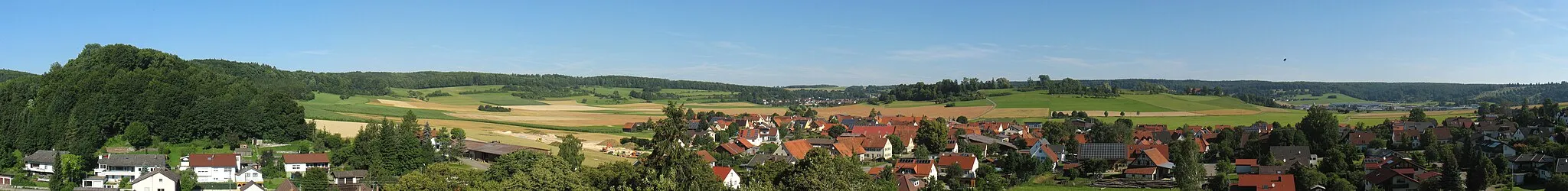 Photo showing: Blick von Süden in das Steinheimer Becken. Panoramafoto.