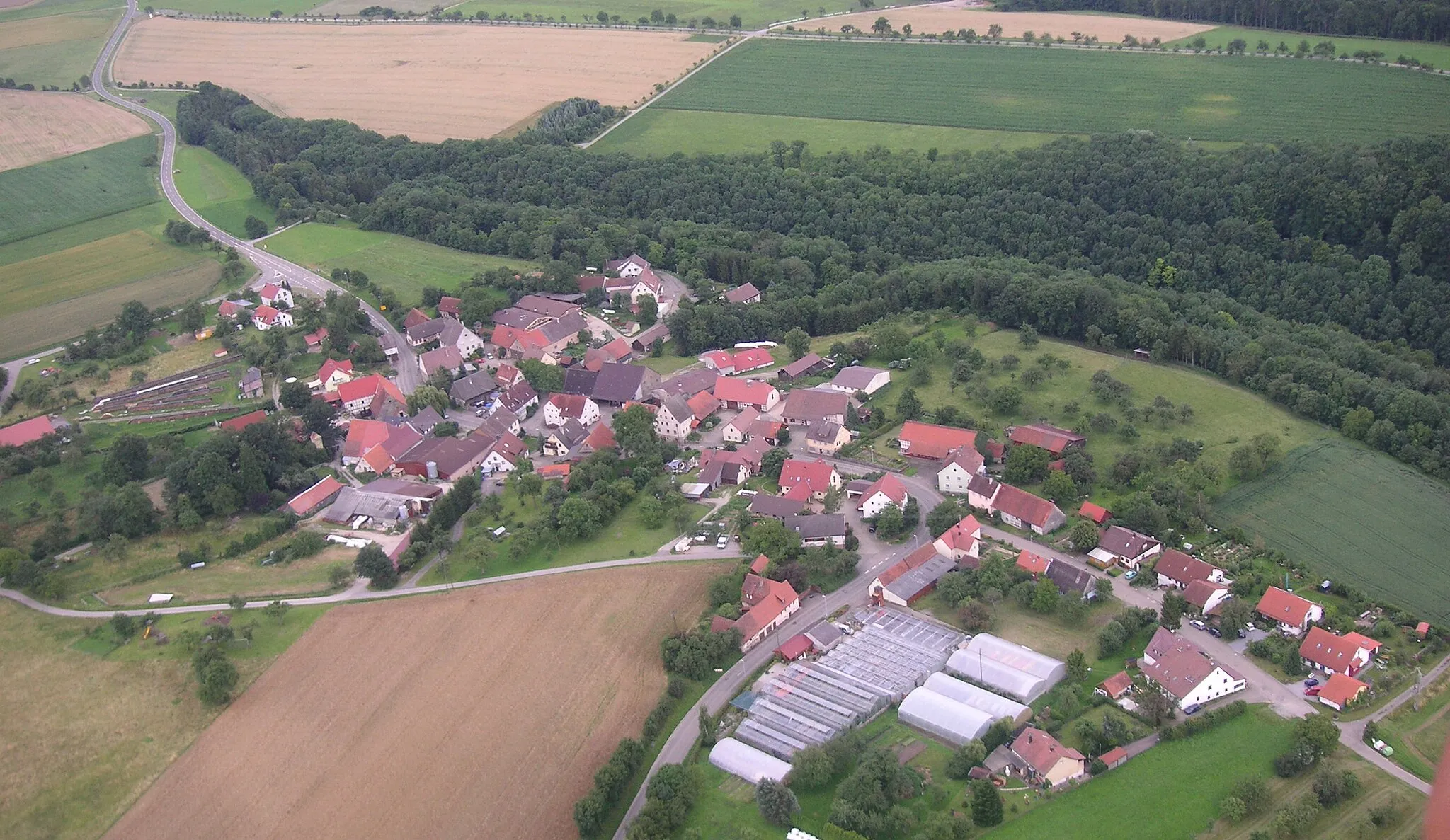 Photo showing: Luftbild von Mäusdorf (Kreis Künzelsau)