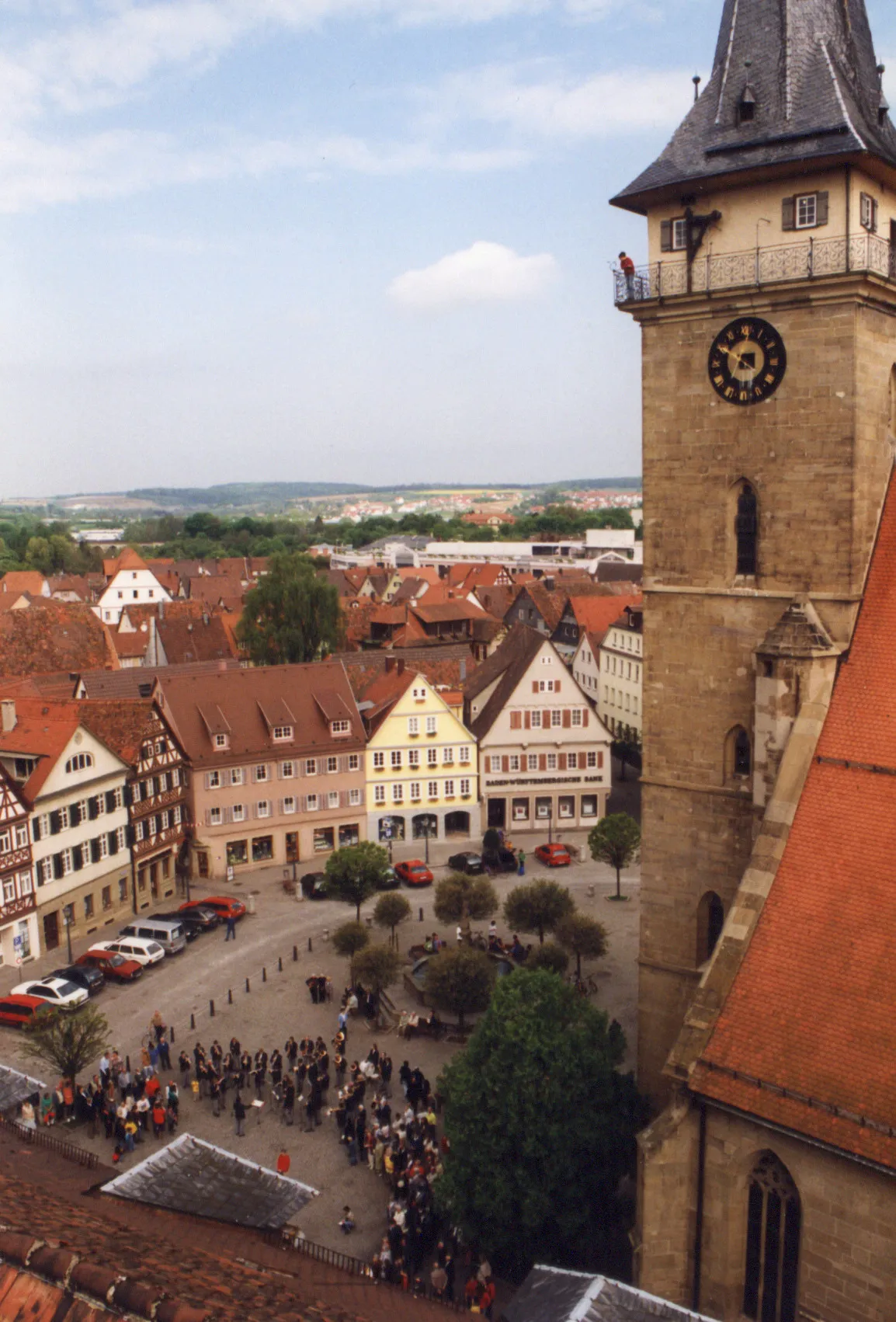 Photo showing: Öhringen: Blick über den Marktplatz, gesehen vom Turm des Schlosses