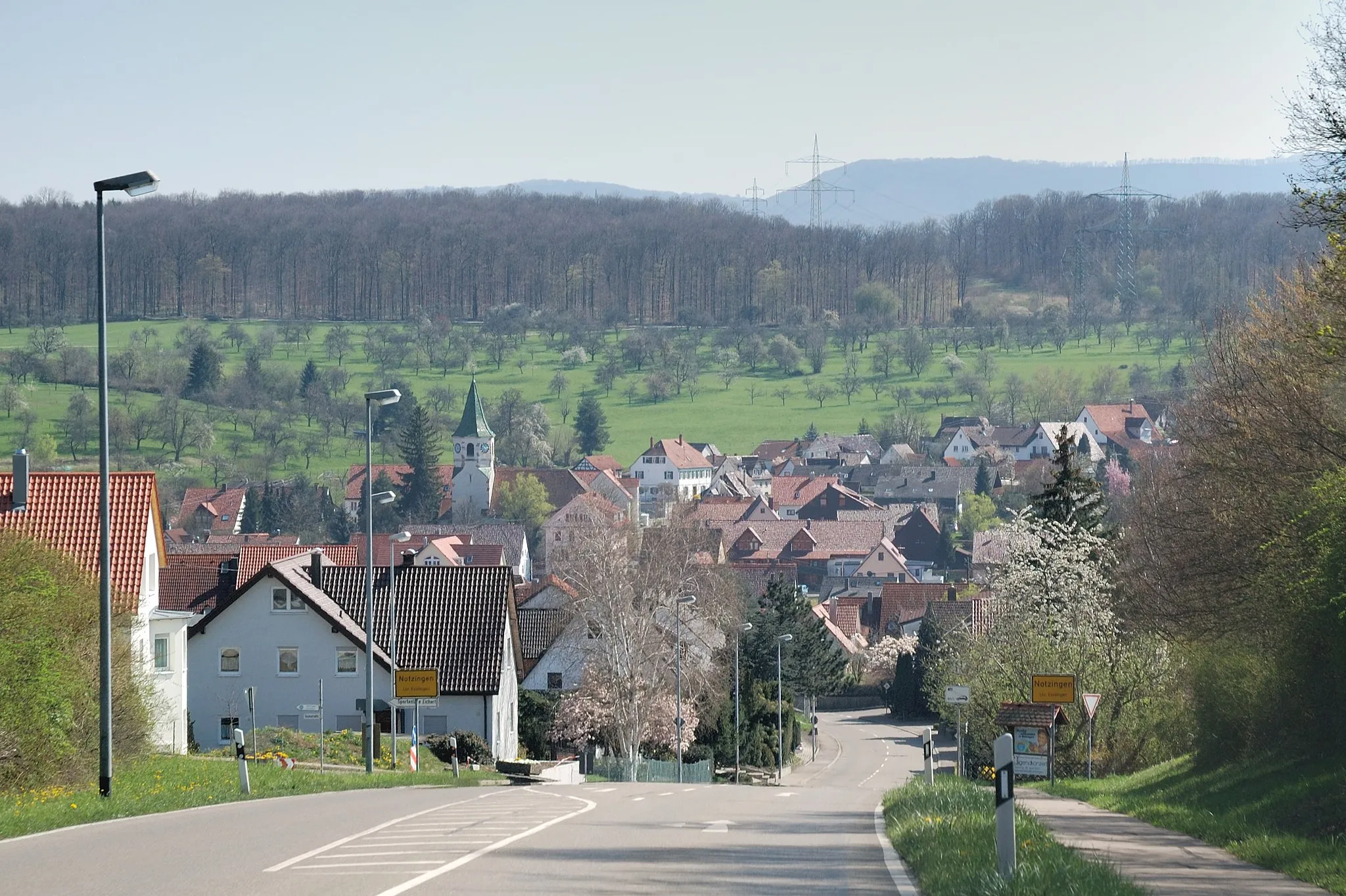 Photo showing: Northern view of Notzingen, Germany.