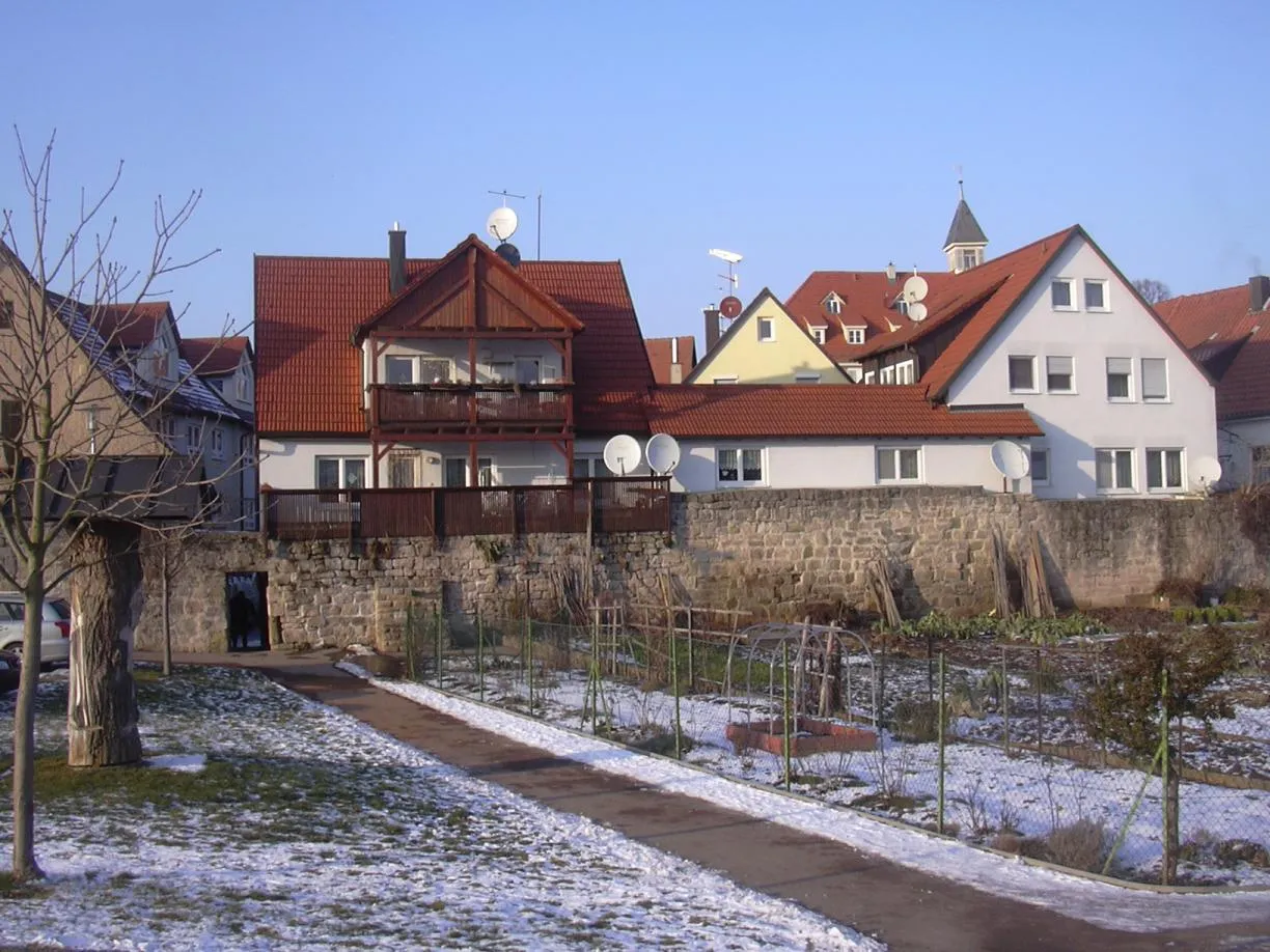 Photo showing: Southern portion of the town wall in Großbottwar, Germany