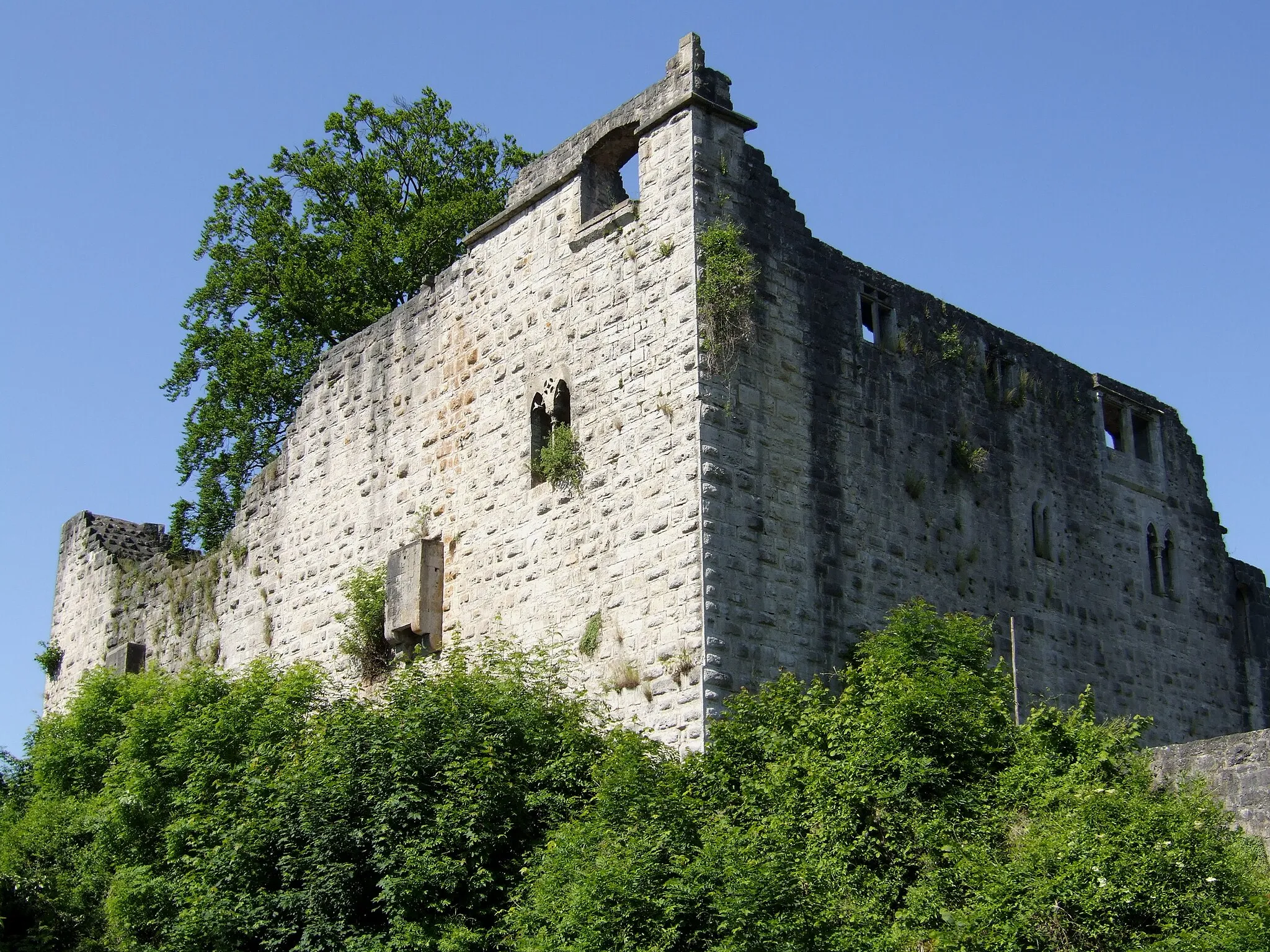 Photo showing: Leofels Castle: shield wall
