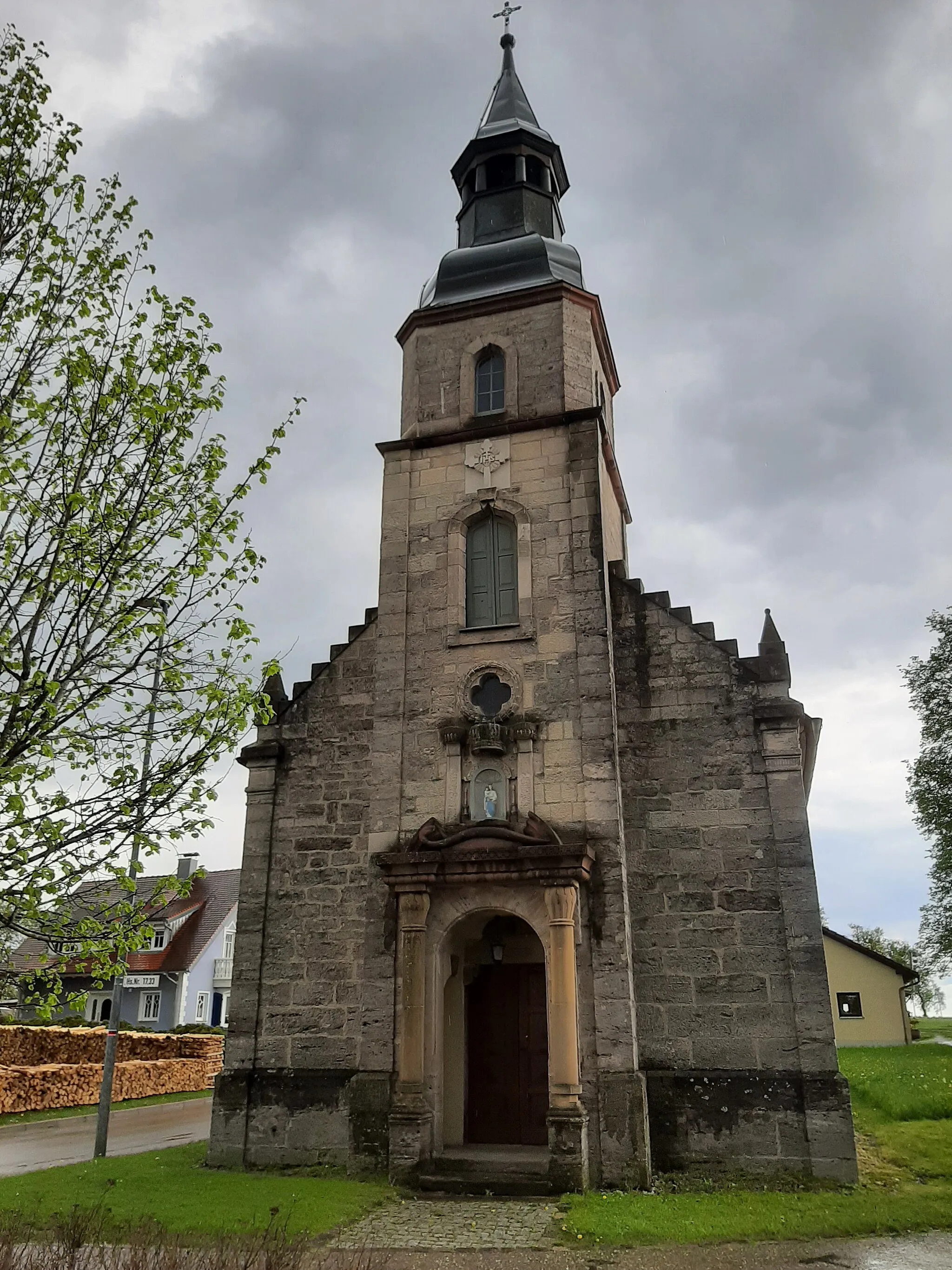 Photo showing: Chapel 'Immaculate Conception', Entrance, Hinteruhlberg, Germany 2021