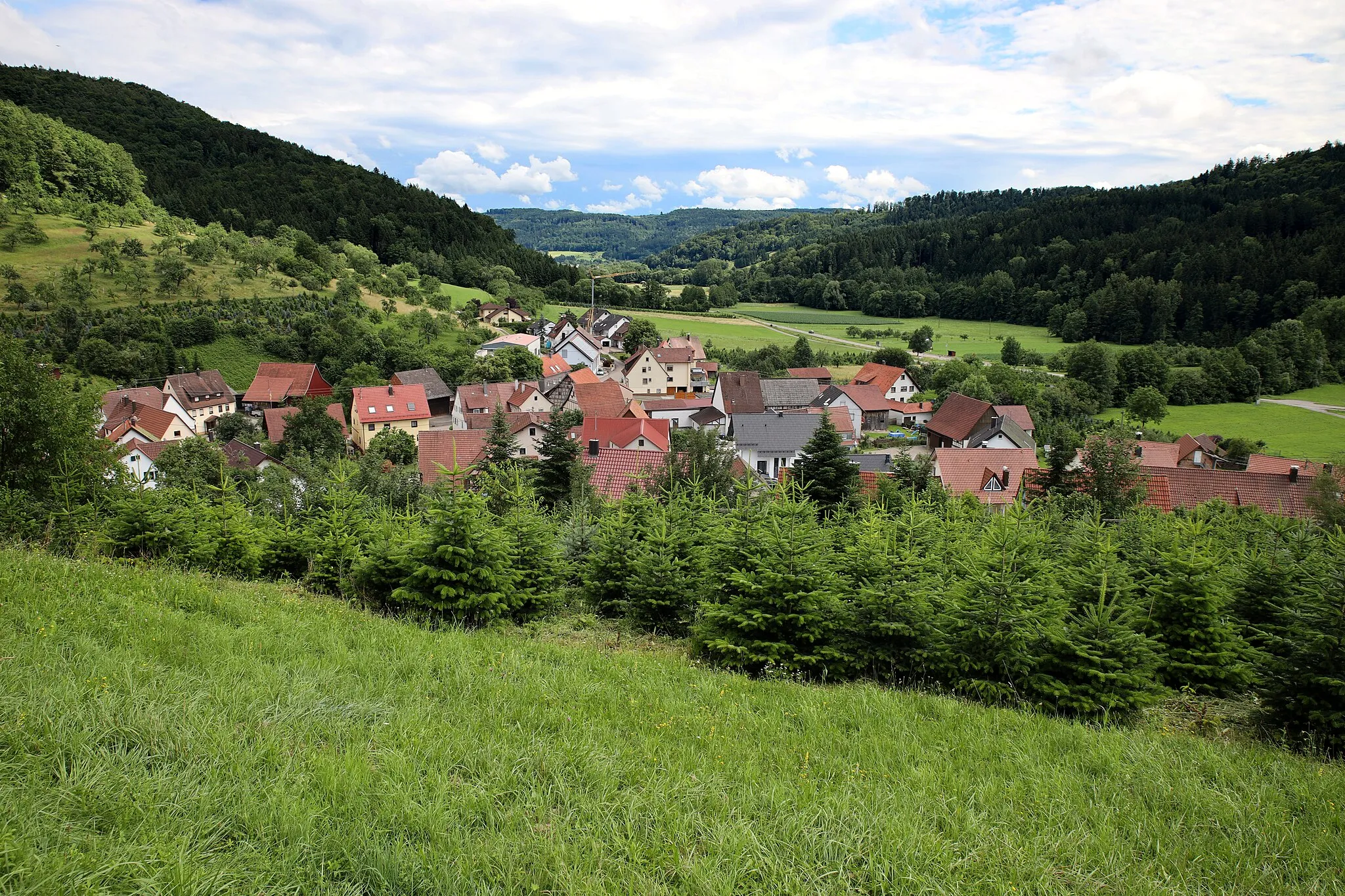 Photo showing: Das Dorf Siebersbach im unteren Lautertal