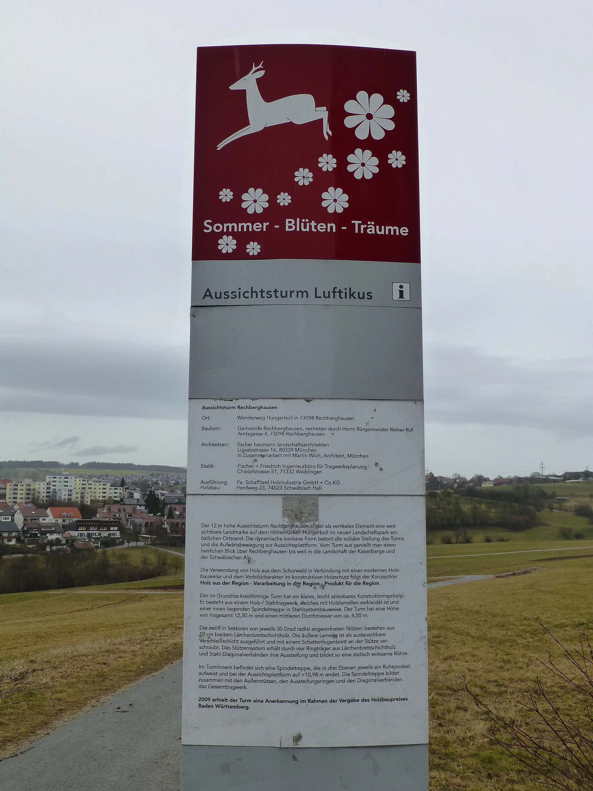 Photo showing: Aussichtsturm Luftikus; Informationstafel neben dem Turm