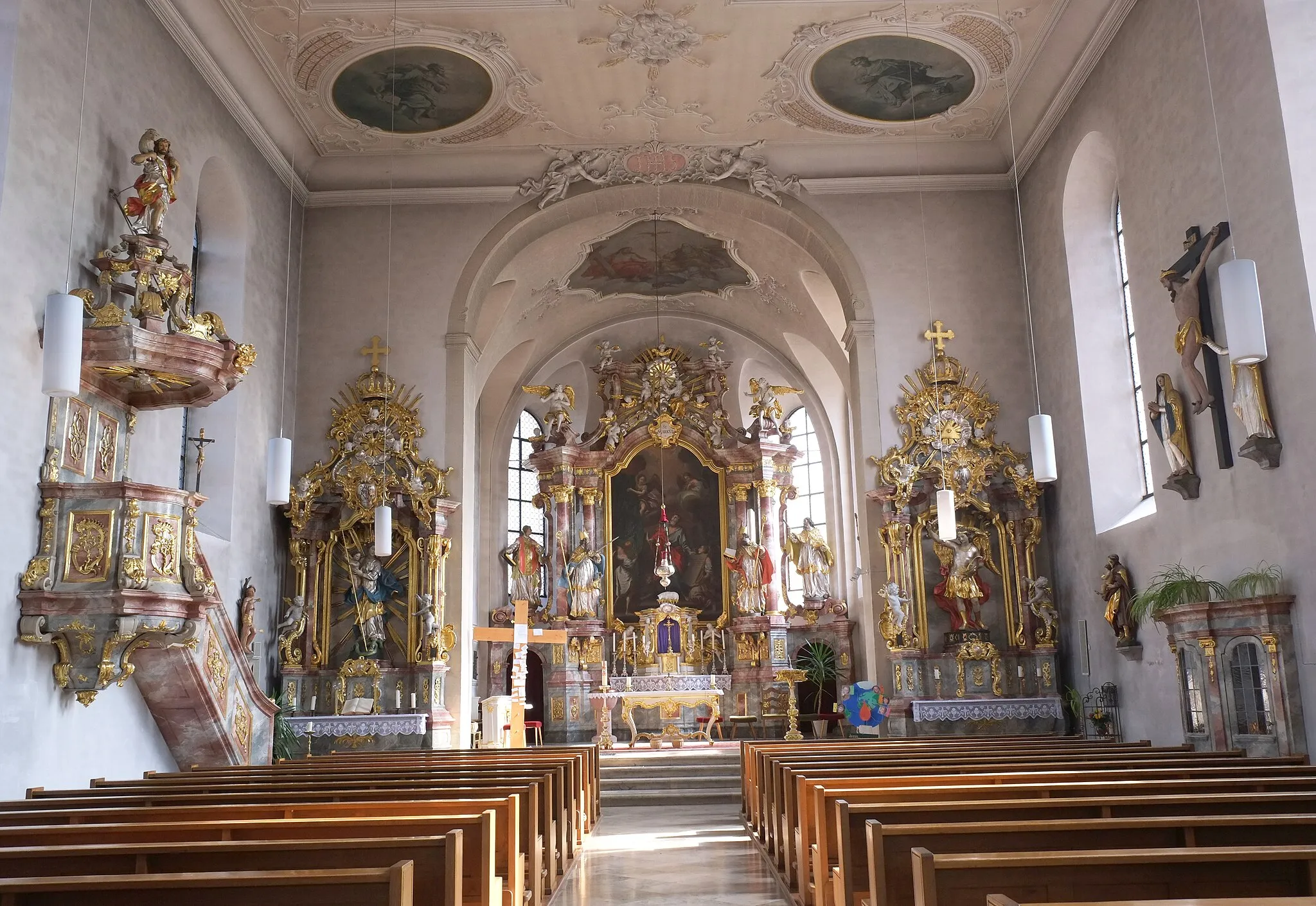 Photo showing: Kirche St. Markus in Distelhausen, einem Stadtteil von Tauberbischofsheim (Baden-Württemberg, Deutschland)