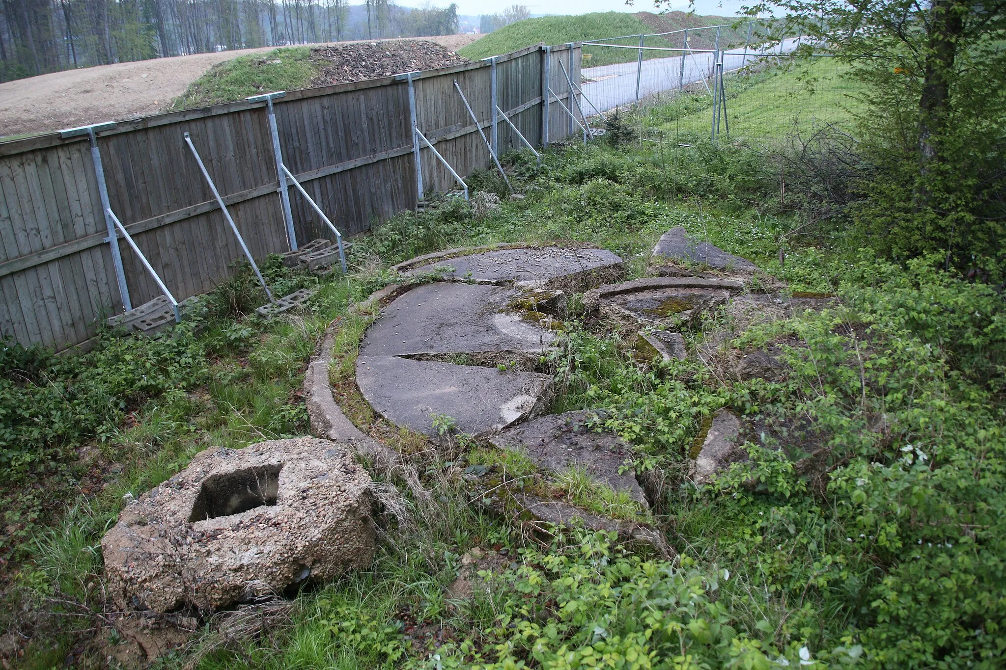 Photo showing: Ruins of two Bachem Ba 349 Natter launch pads in the Hasenholz woods.