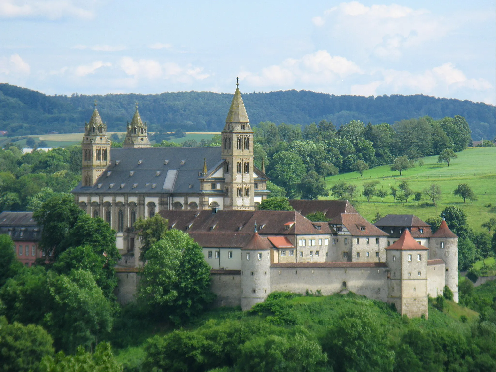 Photo showing: Comburg in Schwäbisch Hall, Germany (seen from castle Limpurg)