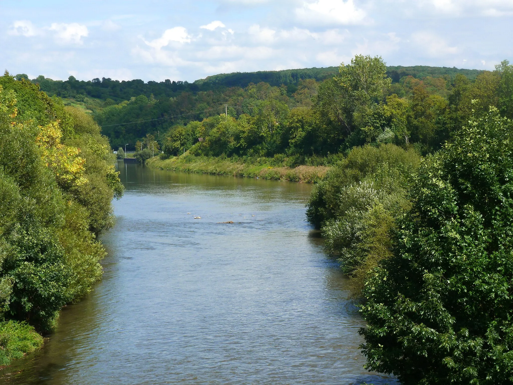 Photo showing: Die Enz (vorne) mündet in den Neckar