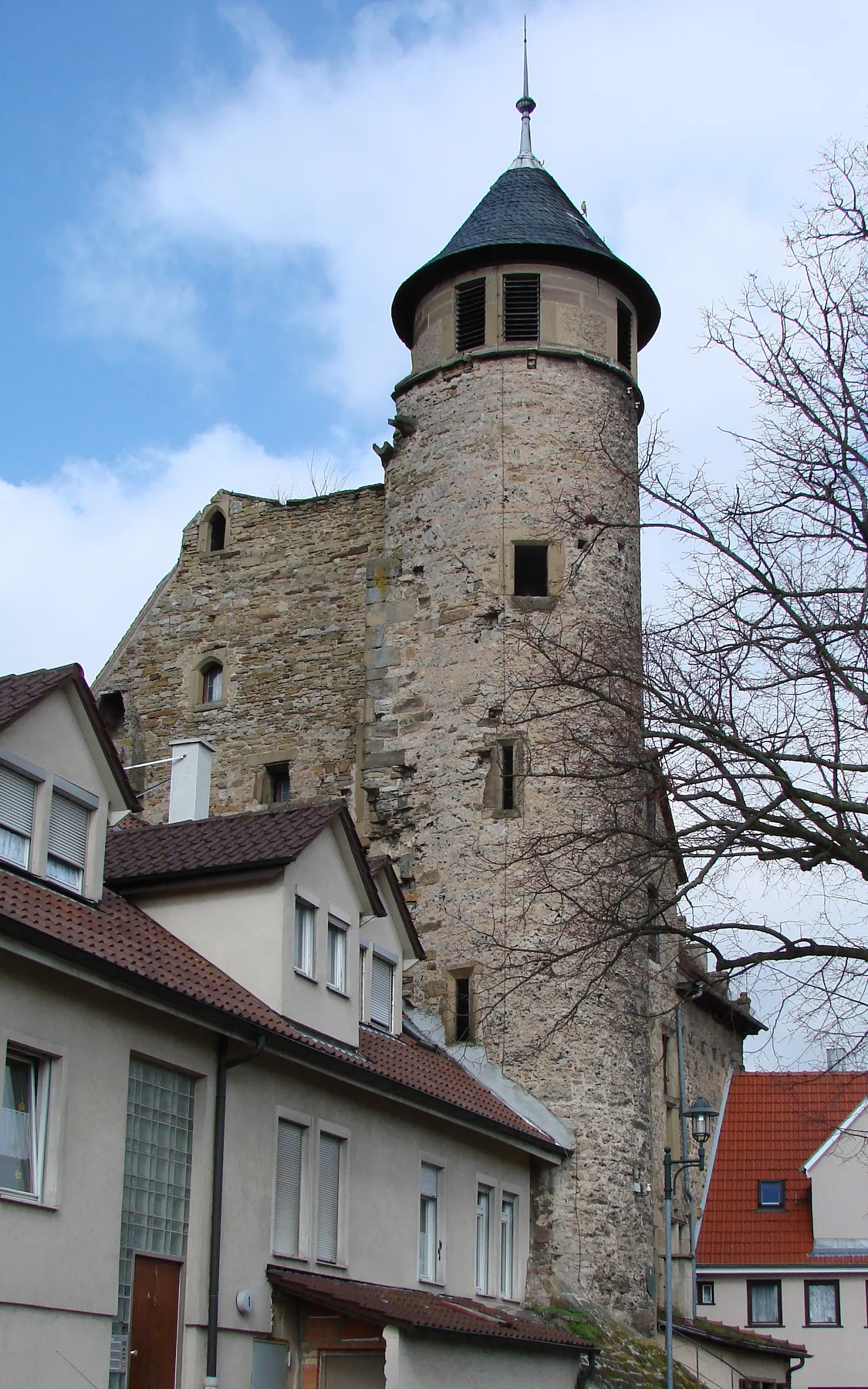 Photo showing: Bönnigheim, Ganerbenburg, 12th century, destroyed and rebuilt in the 16th century, partially destroyed in 1679