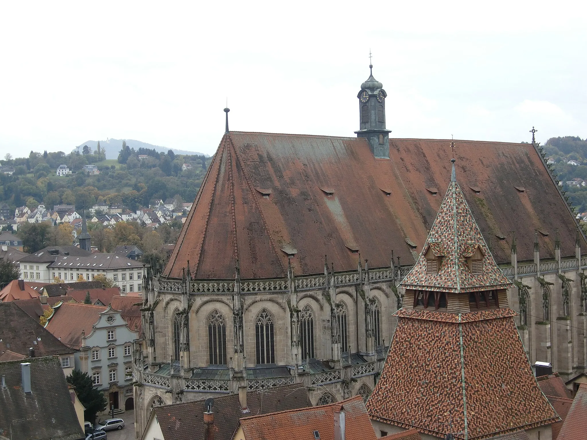 Photo showing: Heilig-Kreuz-Münster Schwäbisch Gmünd. Blick vom Turm der Johanniskirche
