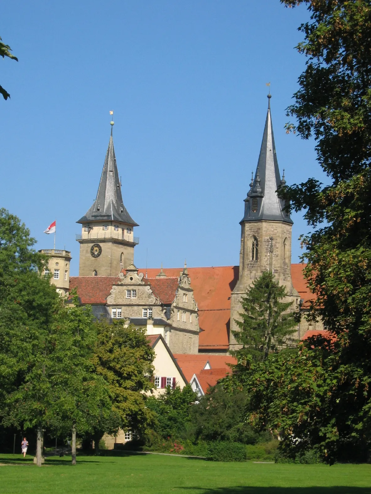 Photo showing: Öhringen, Stiftskirche und Schloss (Blick von der Allmand)