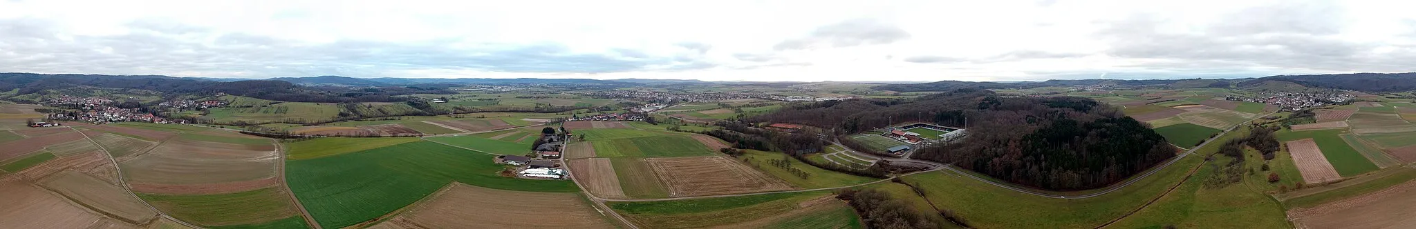 Photo showing: 360°-Panorama über die Gemeinde Aspach