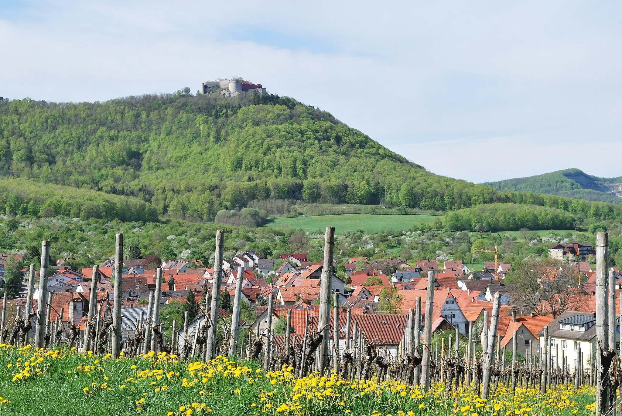 Photo showing: The Hohenneuffen Castle in Swabian Jura in the German Federal State Baden-Württemberg.