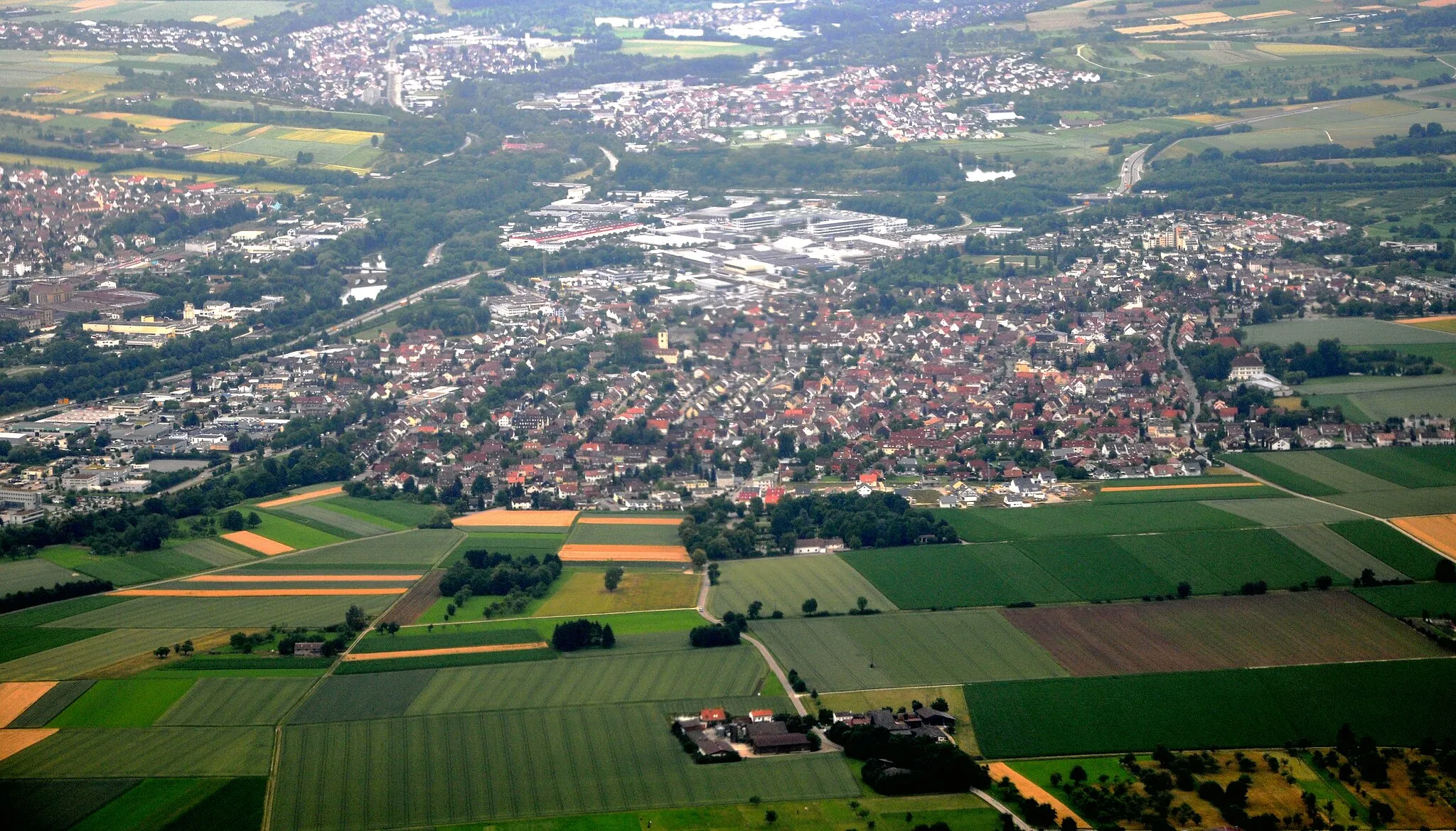 Photo showing: Köngen, Luftbild