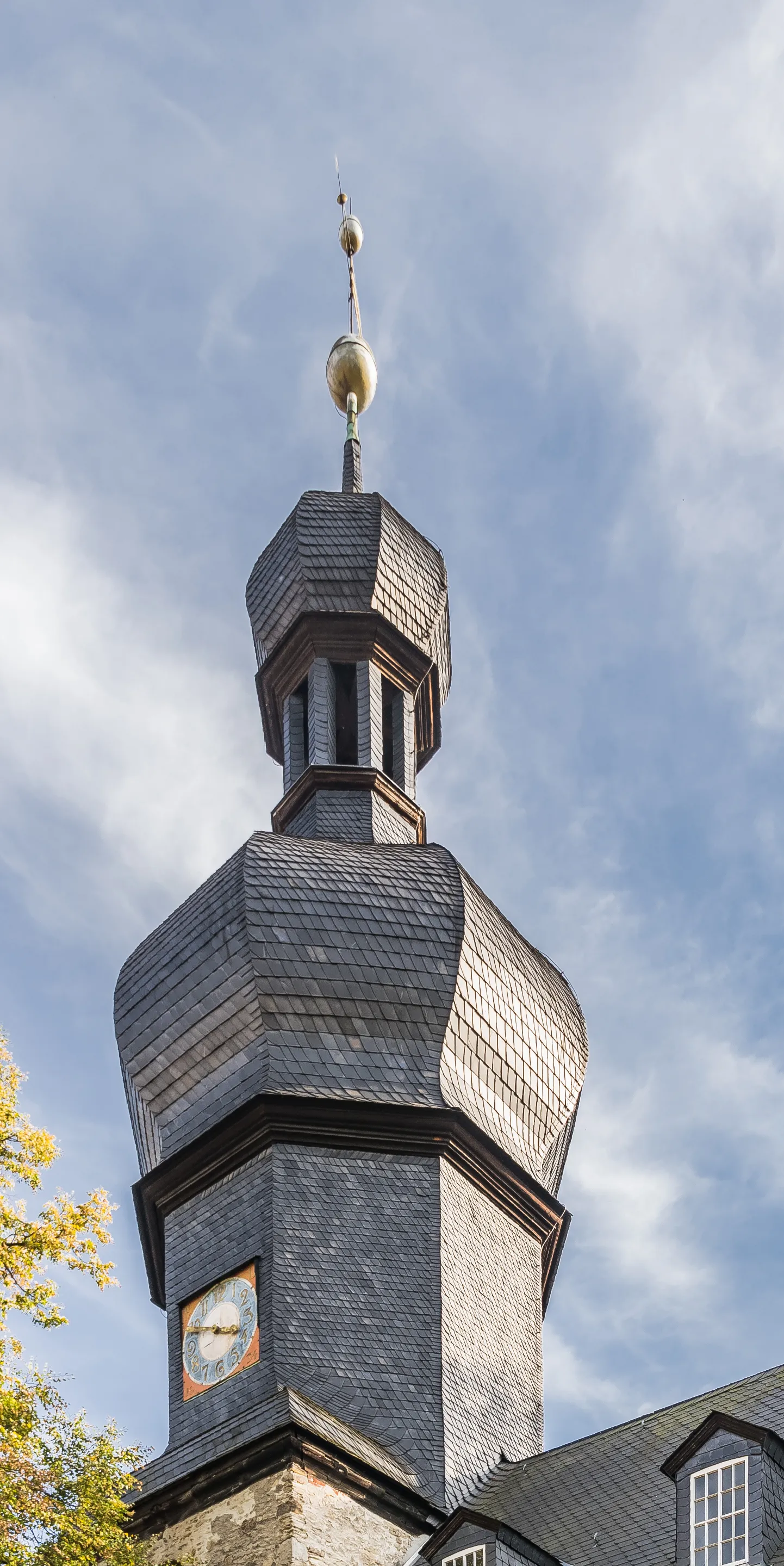 Photo showing: Bell tower of the Saint Martin church in Apolda, Thuringia, Germany