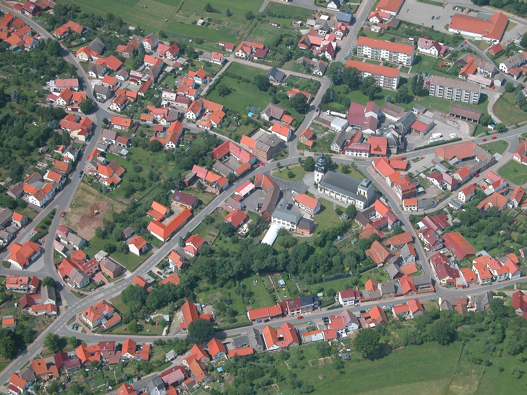 Photo showing: Luftbild von Bischofferode.