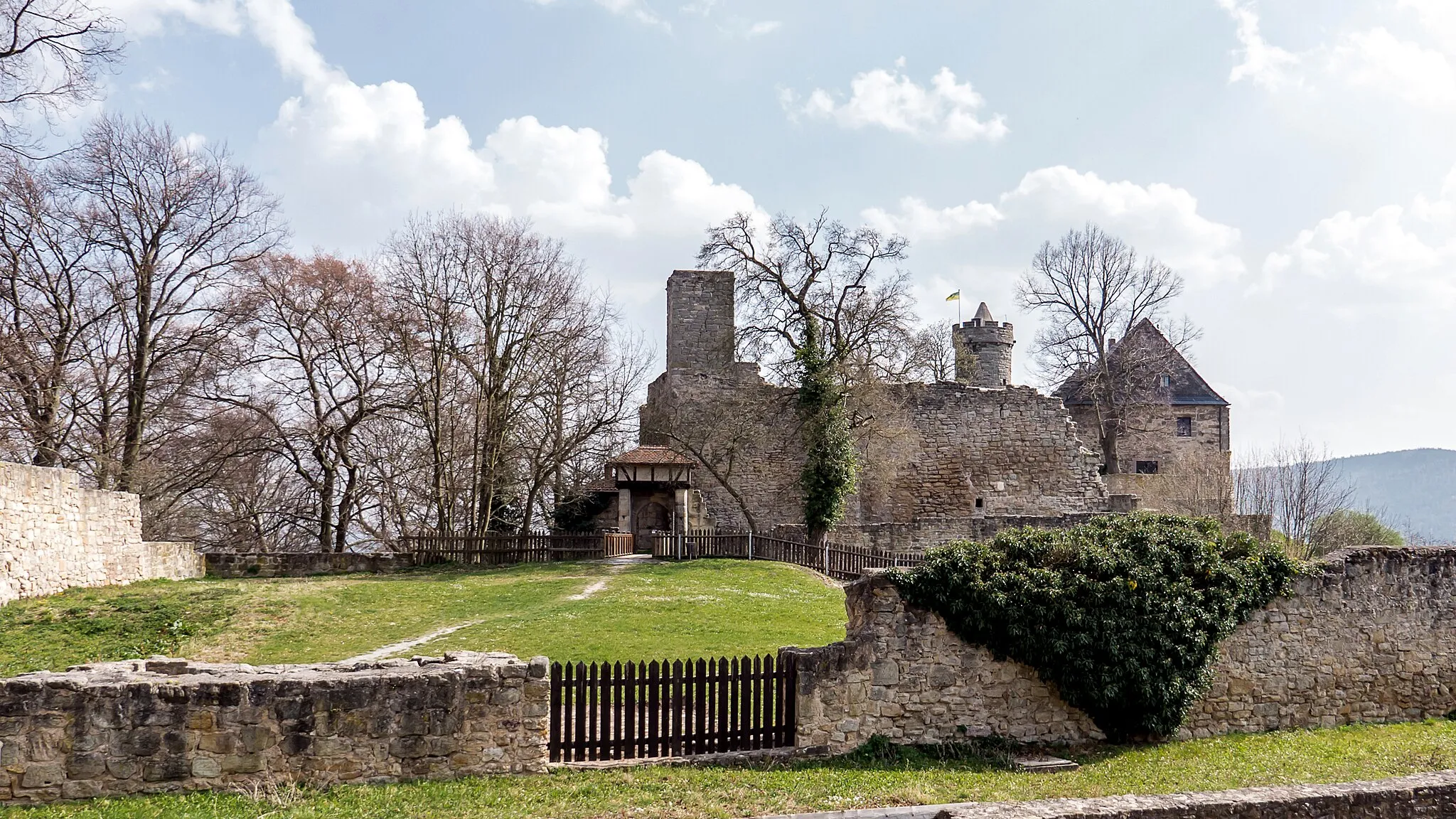 Photo showing: (NSG Nr.158)Naturschutzgebiete in Thüringen Burg Greifenstein Bad Blankenburg,Westansicht im Frühjahr