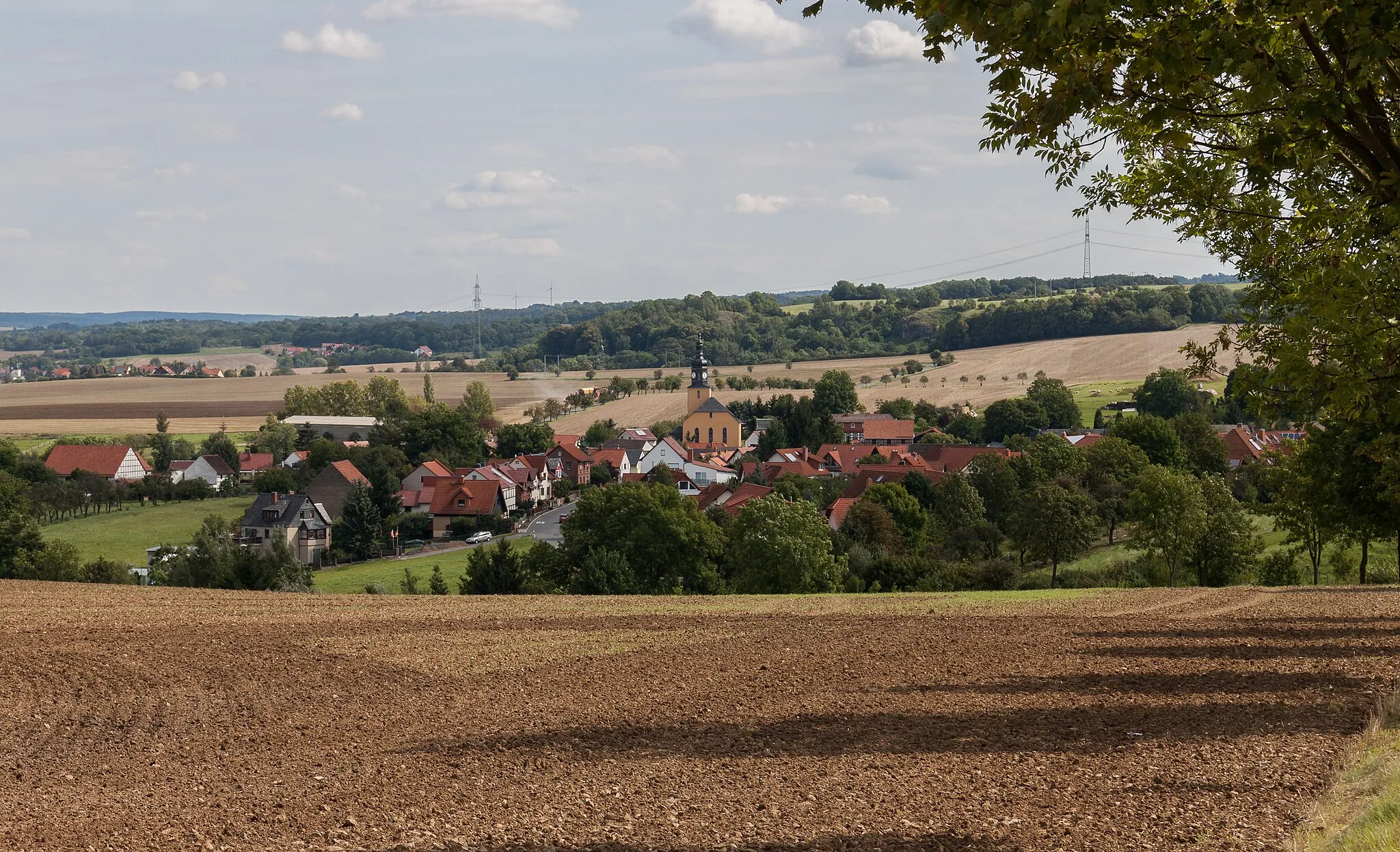 Photo showing: View on the village of Bodelwitz, Thuringia, Germany.